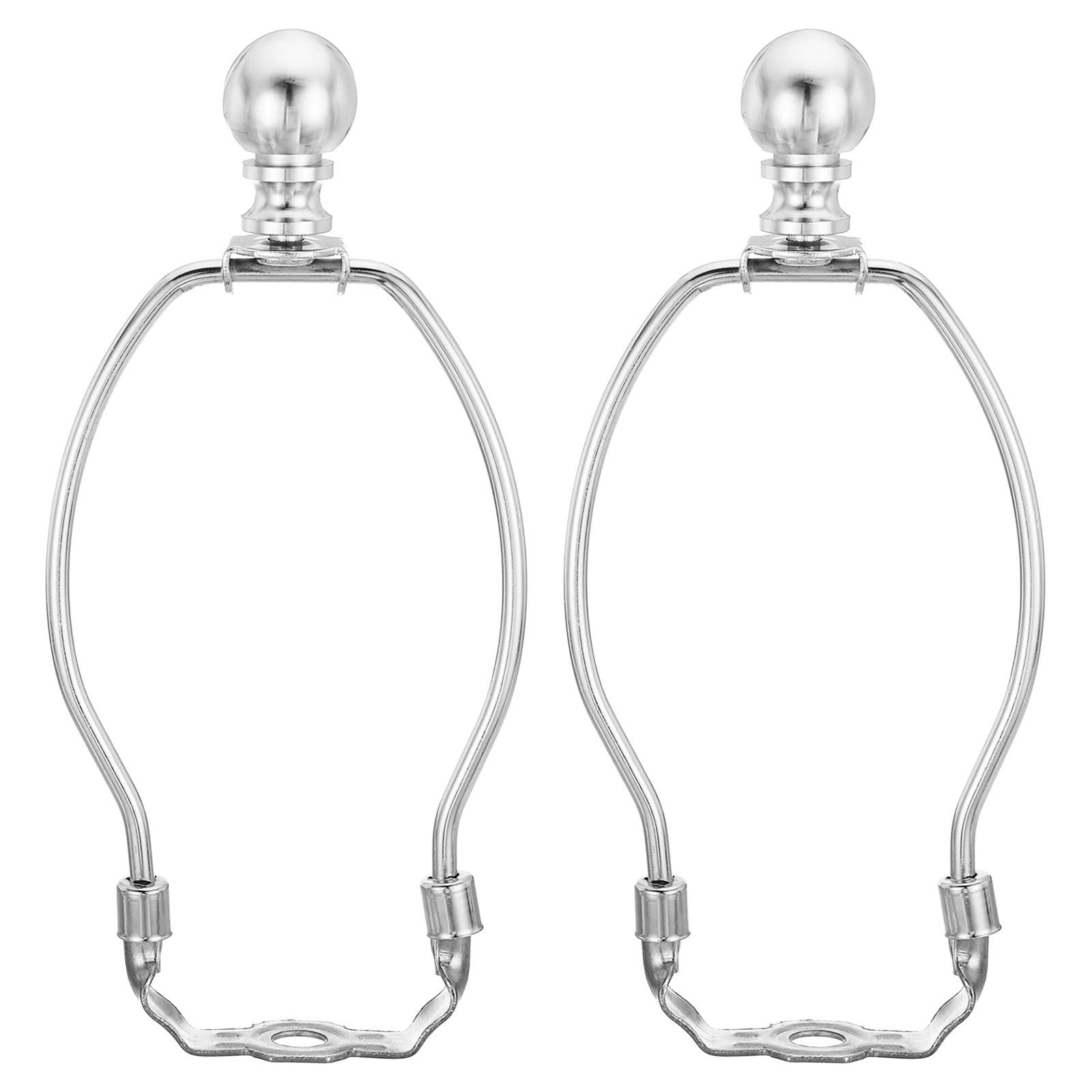PATIKIL 6 Inch Lamp Harp Kit with Finial - 2 Set Detachable Lamp Shade Bracket Holder, DIY Lighting Accessories for Table Lamps & Floor Lamps (Chrome Finish) - Perfect for Home Decor, Living Room, Bedroom Lighting Upgrade