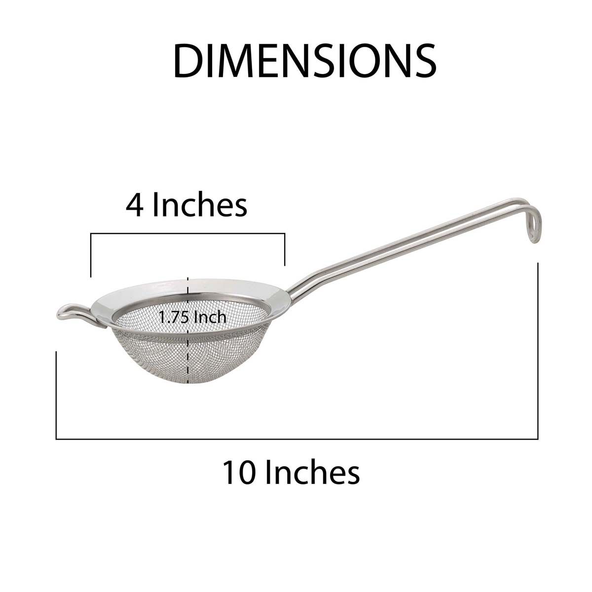 4-Pack Double Mesh Stainless Steel Strainers - Fine & Coarse Sieve for Kitchen, Baking, and Tea - Perfect for Straining Pasta, Vegetables, and Herbs