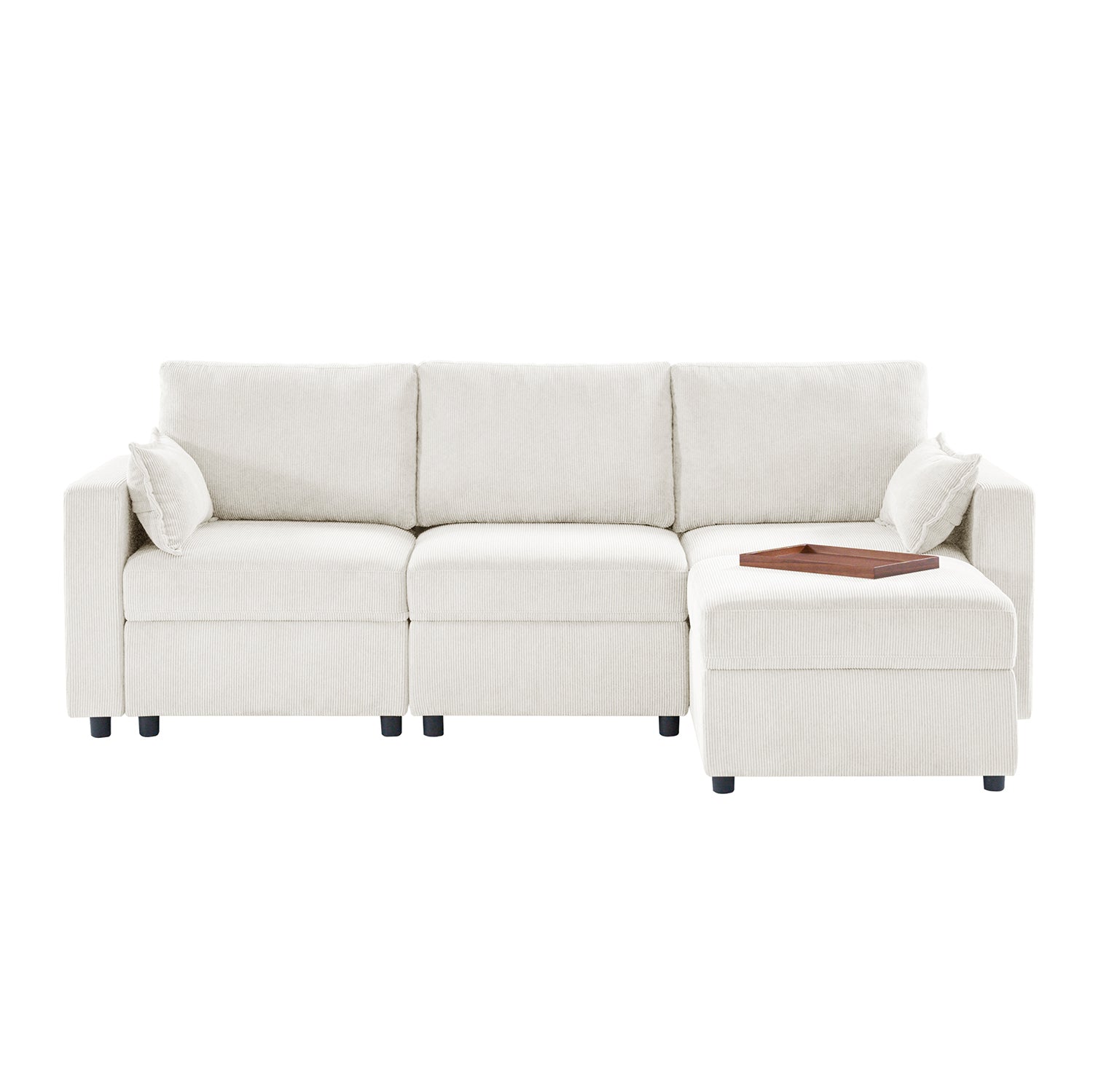 Amando Soft Storage Sectional Sofa - Modern L-Shaped Couch with Hidden Storage | Perfect for Small Spaces, Living Room & Apartment | Comfortable & Stylish Home Furniture