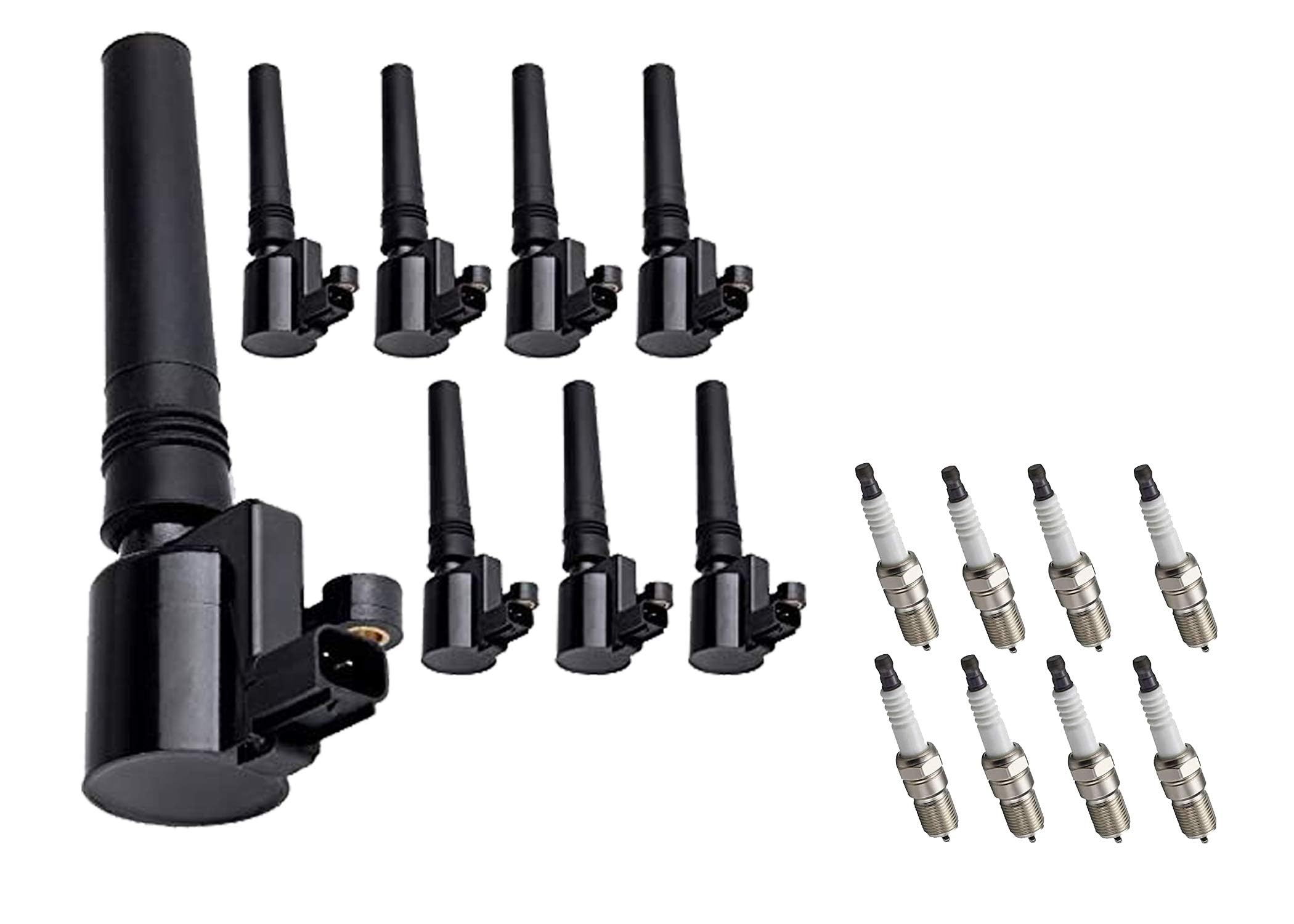 ENA 8-Piece Ignition Coil Pack Set - Compatible with Ford Jaguar Lincoln Thunderbird 2002-2005, S-Type 1999-2003, LS 2000-2006 (3.0L 3.9L 4.0L 4.2L) - Replacement for FD506 DG515 DG529 4503 - Perfect for Engine Performance & Tune-Up Maintenance