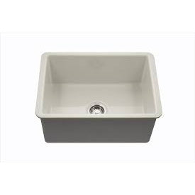 Hamat CHE 2619SU BQ Undermount Fireclay Single Bowl Kitchen Sink in Biscuit - Durable Farmhouse Sink for Modern Kitchens, Perfect for Cooking & Dishwashing