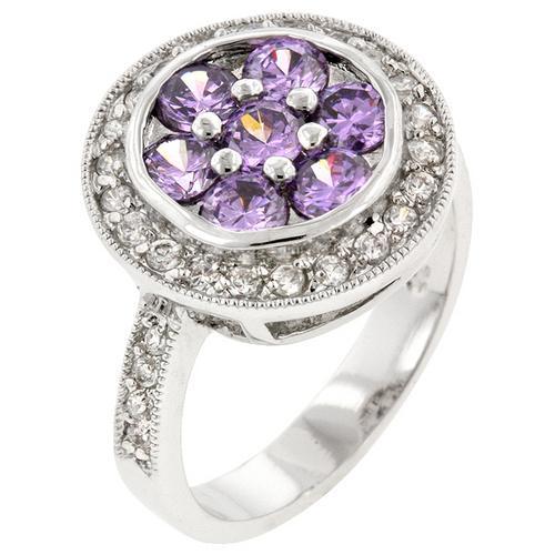 Amethyst Purple Lily Ring - Elegant Floral Jewelry for Women | Perfect for Weddings, Parties & Everyday Wear