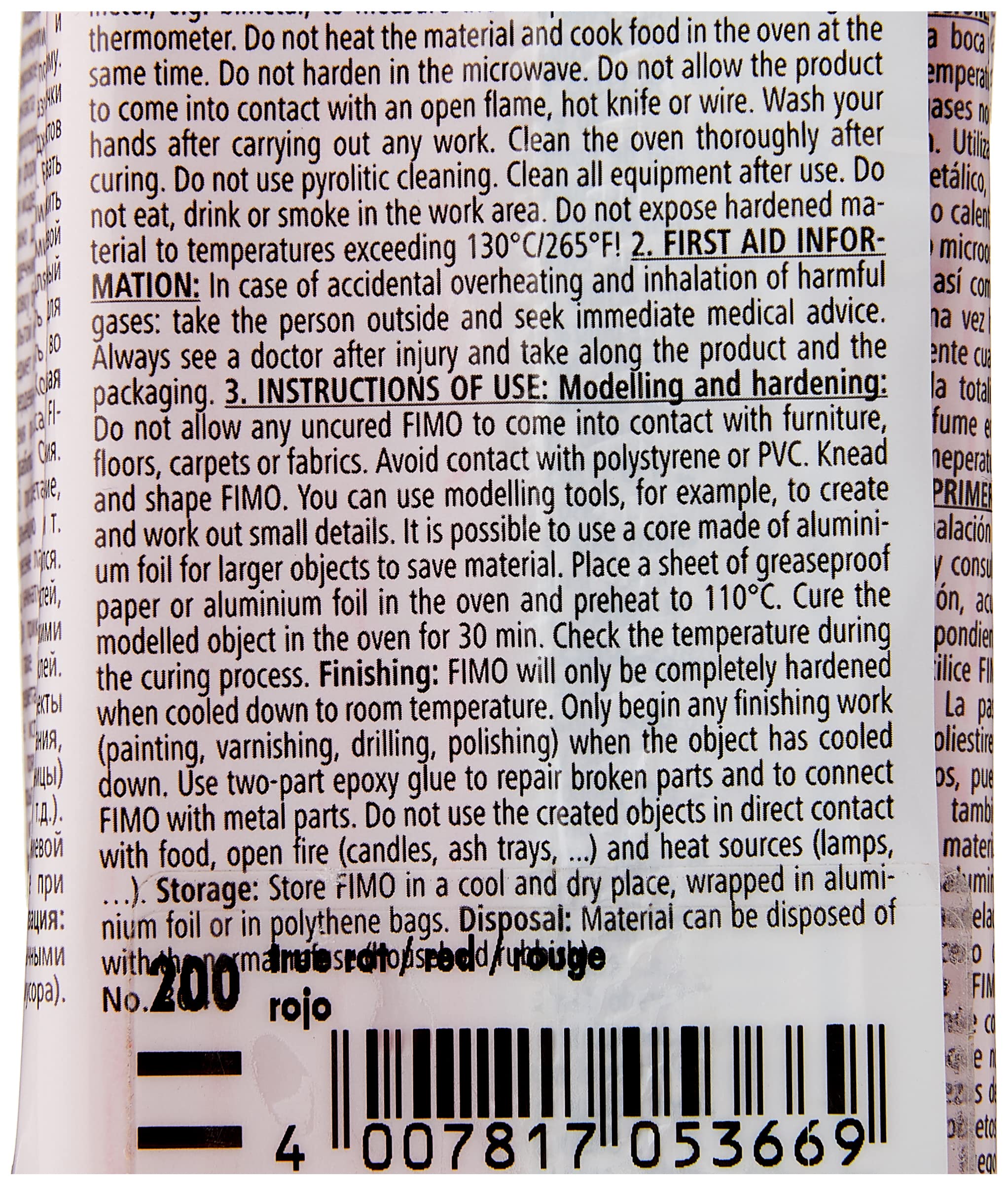 STAEDTLER 8041-200 FIMO Professional Oven-Bake Polymer Clay, 454g Block - True Red | Modeling Clay for Sculpting, DIY Crafts & Art Projects | Perfect for Jewelry Making, Home Decor & Gift Ideas