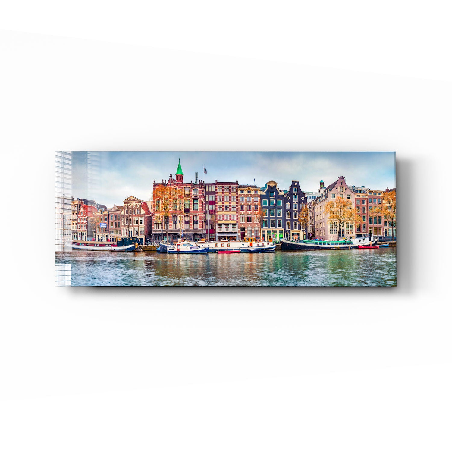 Amsterdam Panoramic Wall Art - Stunning Cityscape Canvas Print for Home & Office Decor - Perfect for Living Room, Bedroom, or Office Wall Display