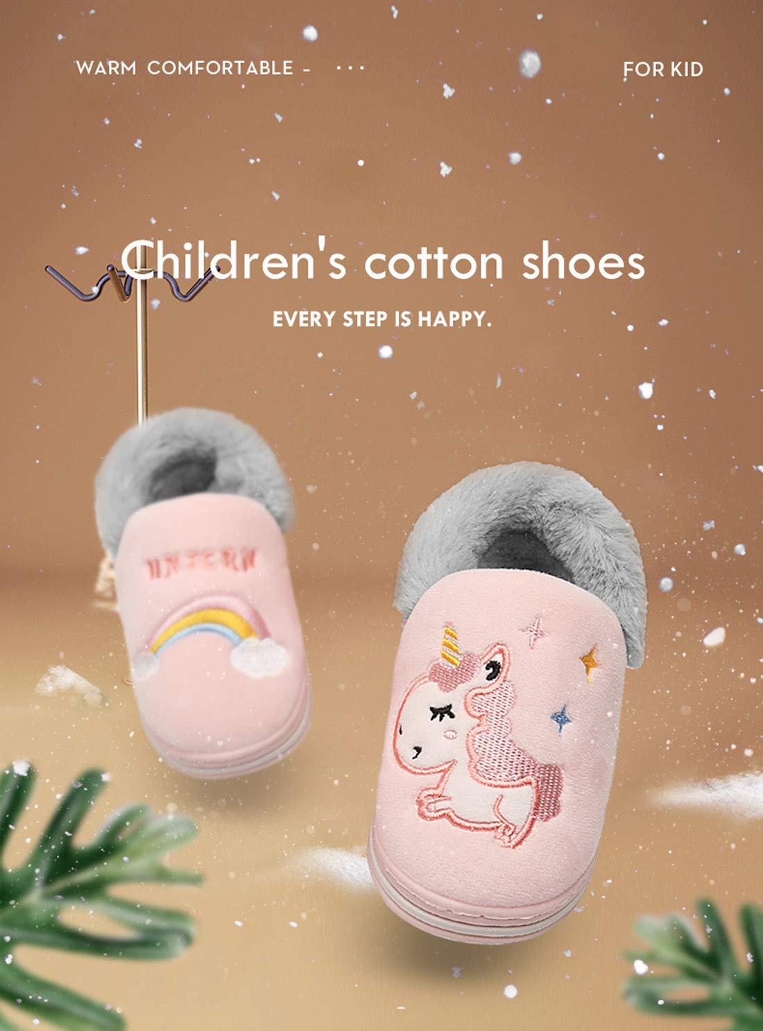 Boys Girls Warm Fuzzy House Slippers - Soft Fluffy Indoor Bedroom Shoes for Kids | Cozy Home Slippers for Winter, Playtime & Relaxation