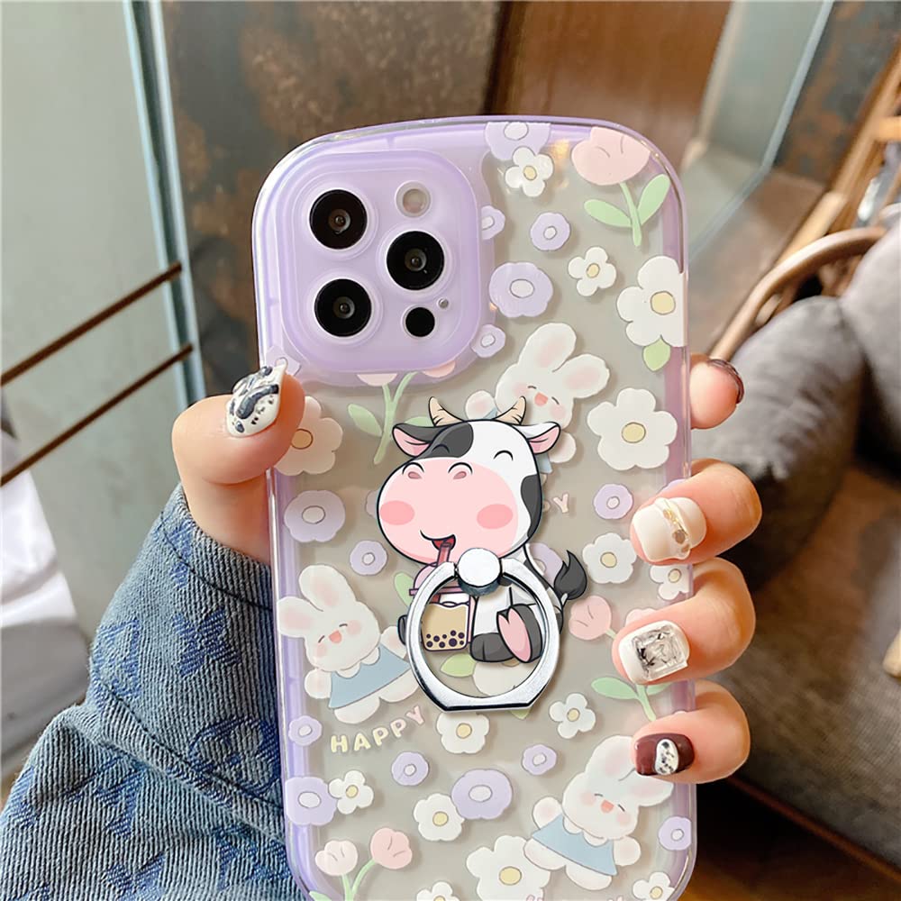 360° Rotating Cow Phone Ring Holder Stand - 2 Pack Finger Grip for Cellphones, Smartphones & Tablets | Perfect for Hands-Free Viewing, Selfies & Secure Grip While Commuting