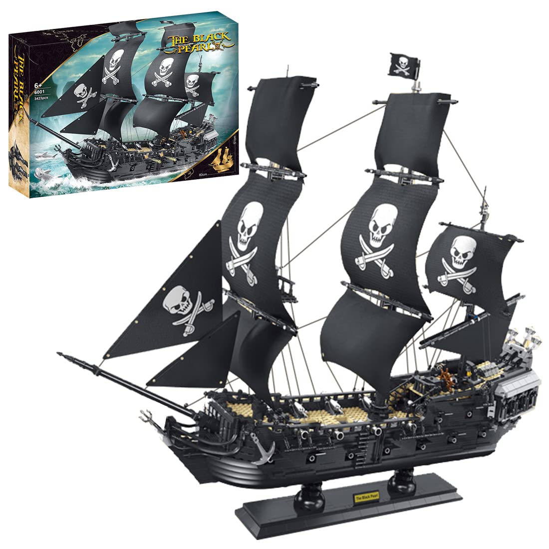 MAYS Pirate Ship The Black Pearl Model Building Blocks - 3423 Piece Modular Construction Toy Set | Compatible with Lego Pirate Ships | Creative STEM Gift for Kids & Adults | Perfect for Pirate-Themed Play, Collectors & Home Decor
