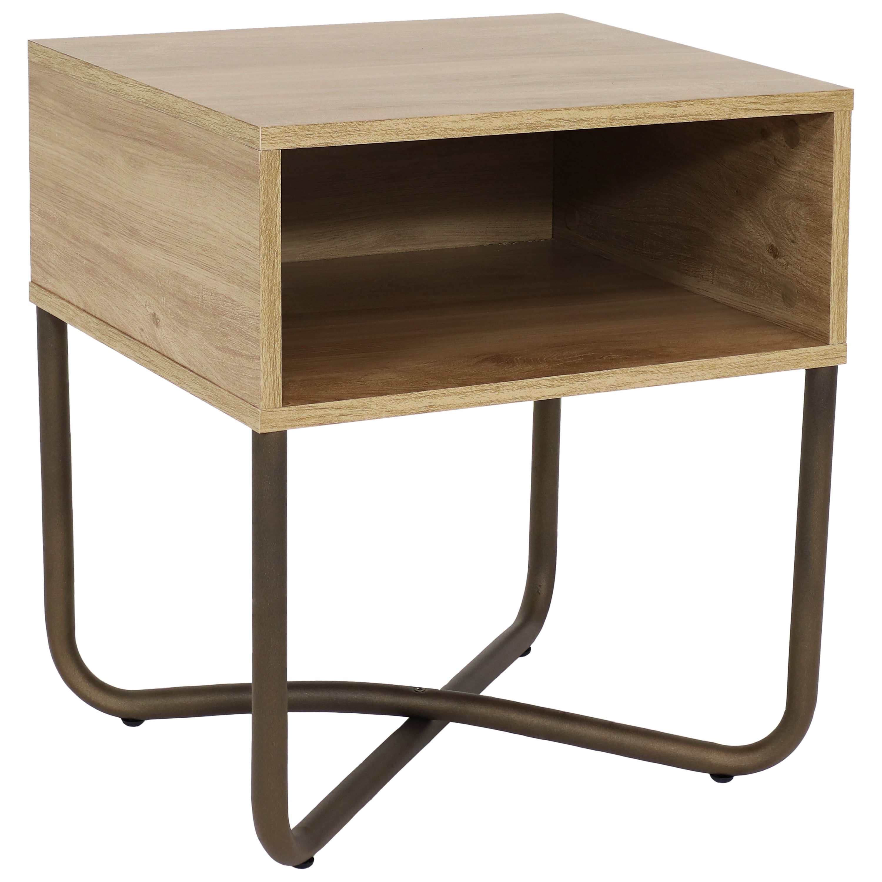 Industrial Nightstand with Open Shelf - 19.75