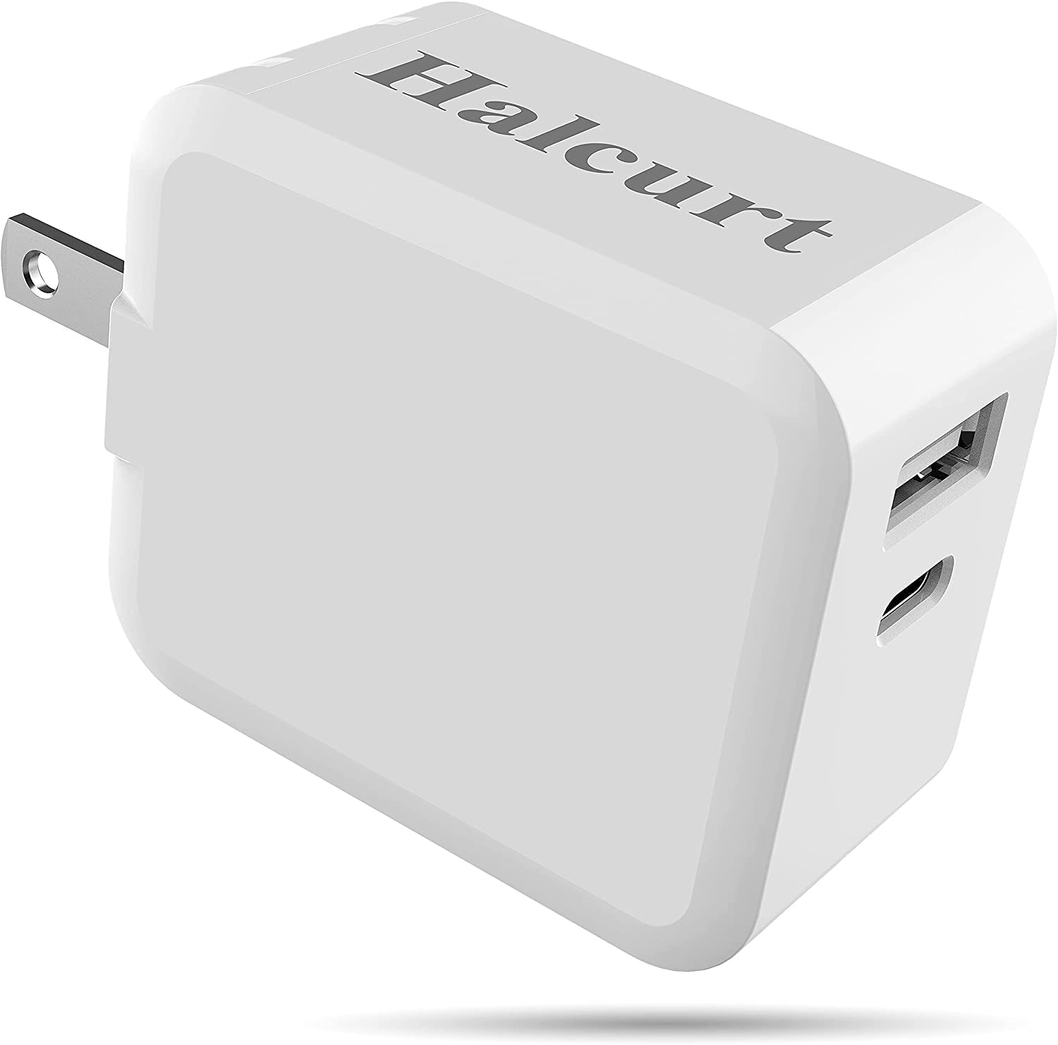 Halcurt 30W USB C Wall Charger with Foldable Plug - Fast PD 2.0 Power Adapter for iPhone 14/13/12, Samsung Galaxy, Google Pixel - Compact Travel Charger Block for Home, Office & Car (White)