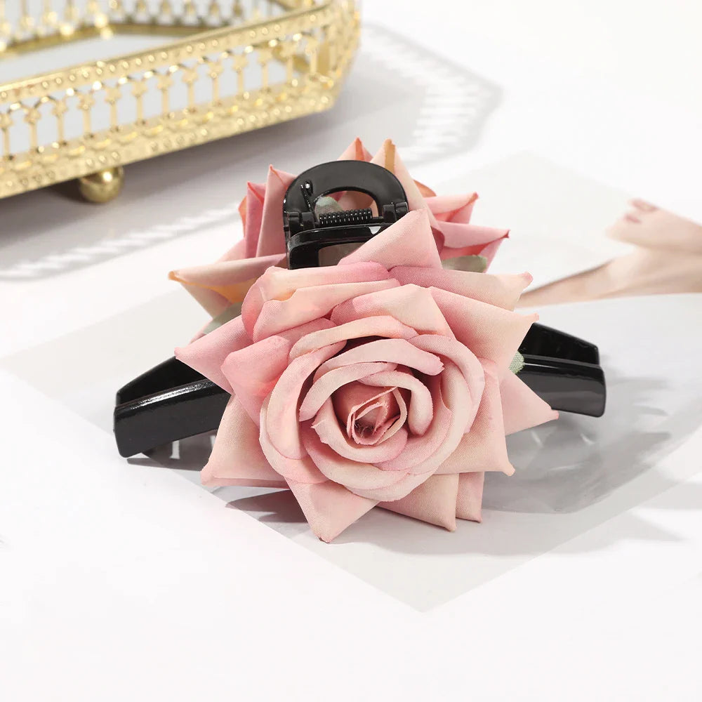 Haimeikang Large Flower Hair Clips for Women - Thick Hair Barrettes, Crab Claw Hairpins, Summer Fashion Hair Accessories for Weddings, Parties, and Everyday Wear