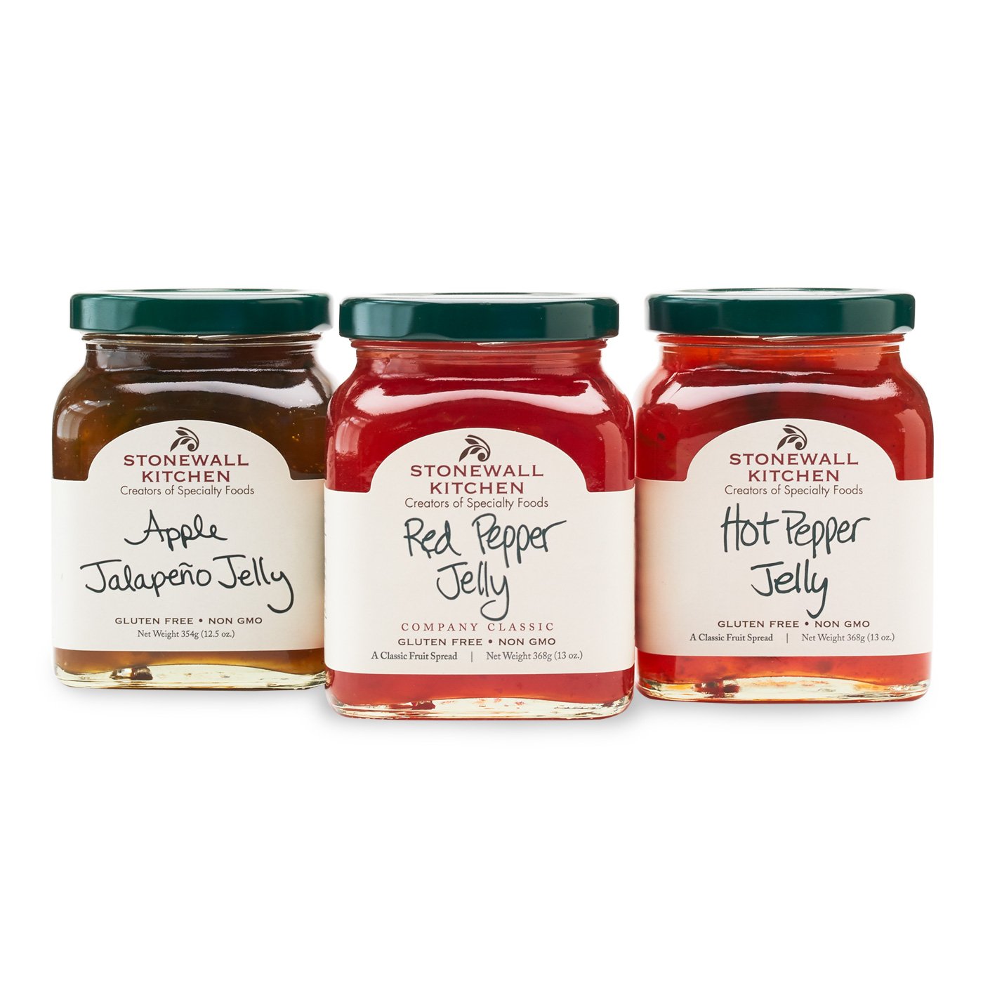 Stonewall Kitchen Pepper Jelly Gift Set - 3 Flavor Variety Pack (Red Pepper, Jalapeno, Habanero) - Perfect for Charcuterie Boards, Cheese Pairings & Gourmet Gifts