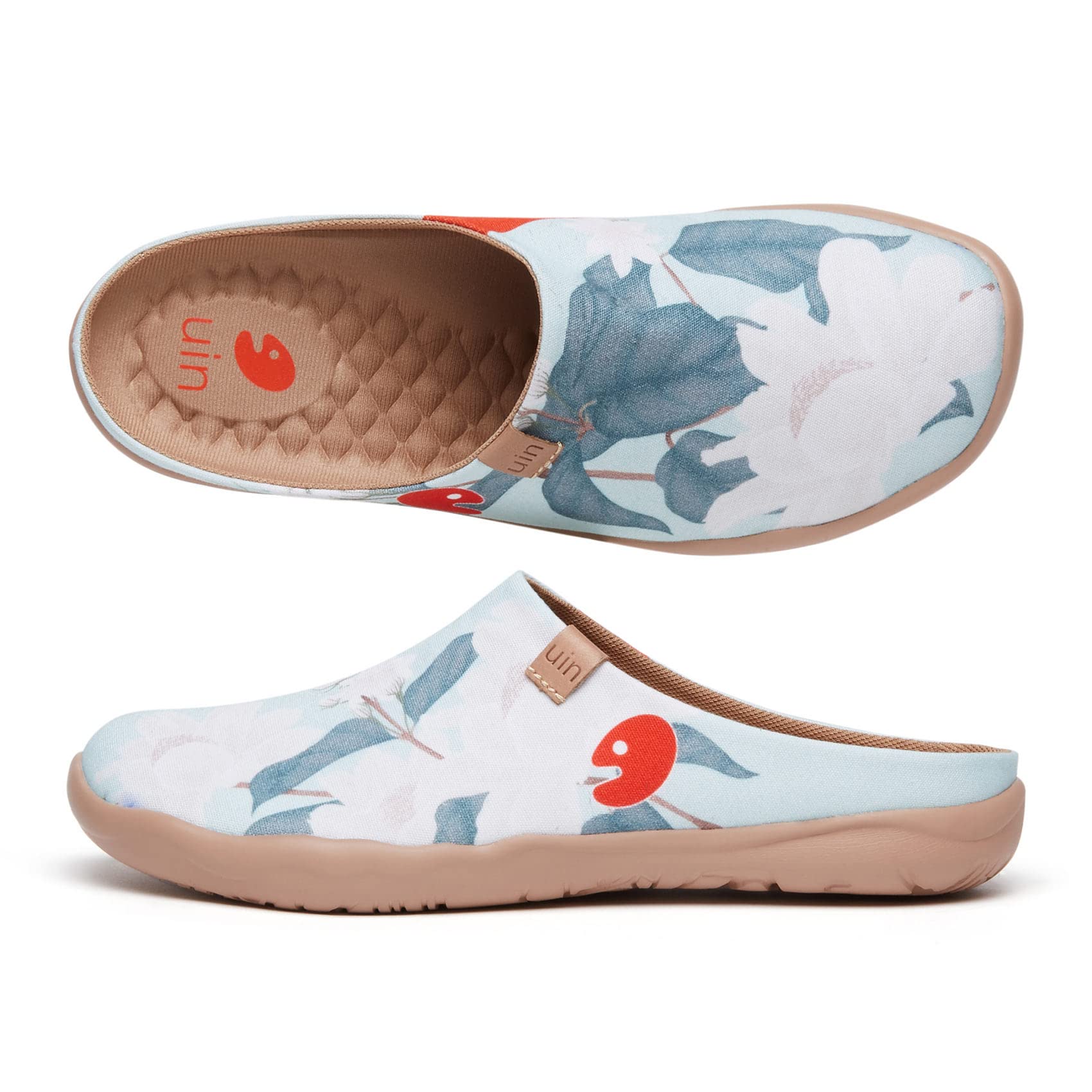 UIN Women's Slip On Mules - Comfortable Flat Lightweight Clogs with Wide Toe for Travel & Casual Wear | Art Painted Malaga Series | Perfect for Walking, Shopping & Beach Vacations