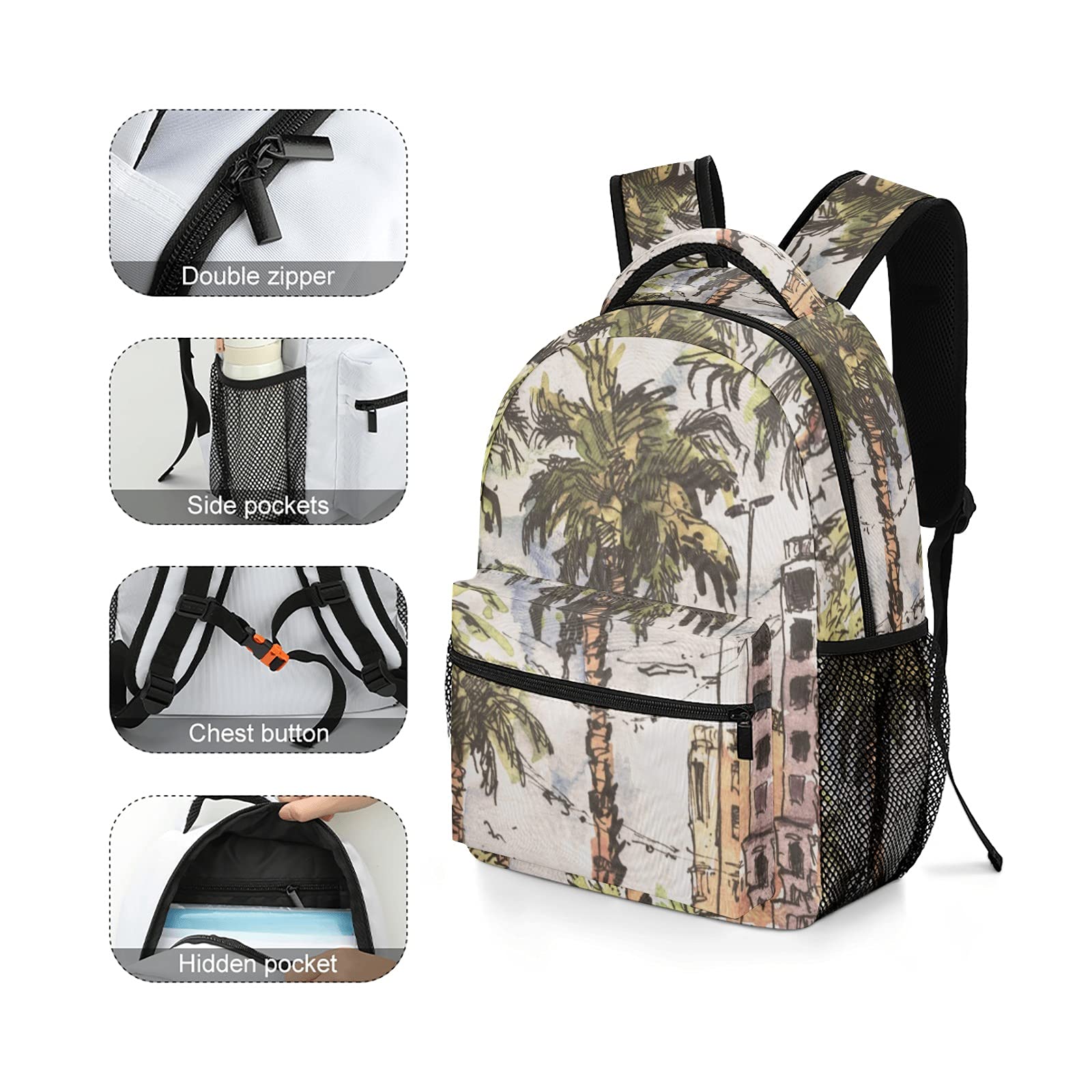 Downtown Kids Backpack - Durable School Bags for Boys & Girls, Adjustable Strap Bookbag for Students, Perfect for School, Travel & Daily Use