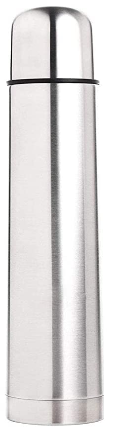 ATIPRIYA 1000ml Stainless Steel Insulated Water Bottle with Flip Lid - 12 Hours Hot & Cold Retention - Leakproof Travel Thermos for Gym, Hiking, Office (Silver, Pack of 1)