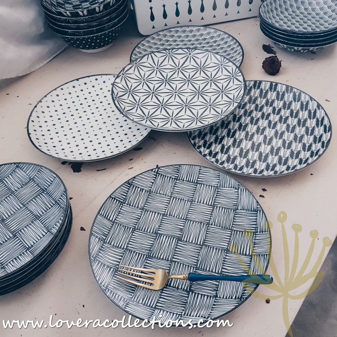 Modern Black & White Assorted Prints Dinnerware Set - 60% Off Sale - Perfect for Casual Dining, Entertaining & Home Decor