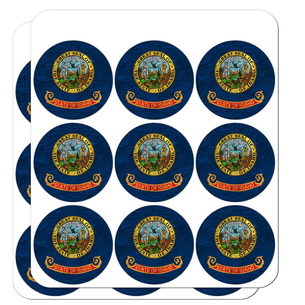 Vintage Rustic Idaho State Flag Stickers - Distressed USA Design for Planners, Calendars, Scrapbooking & Crafting - Perfect for DIY Projects, Journaling & Home Decor