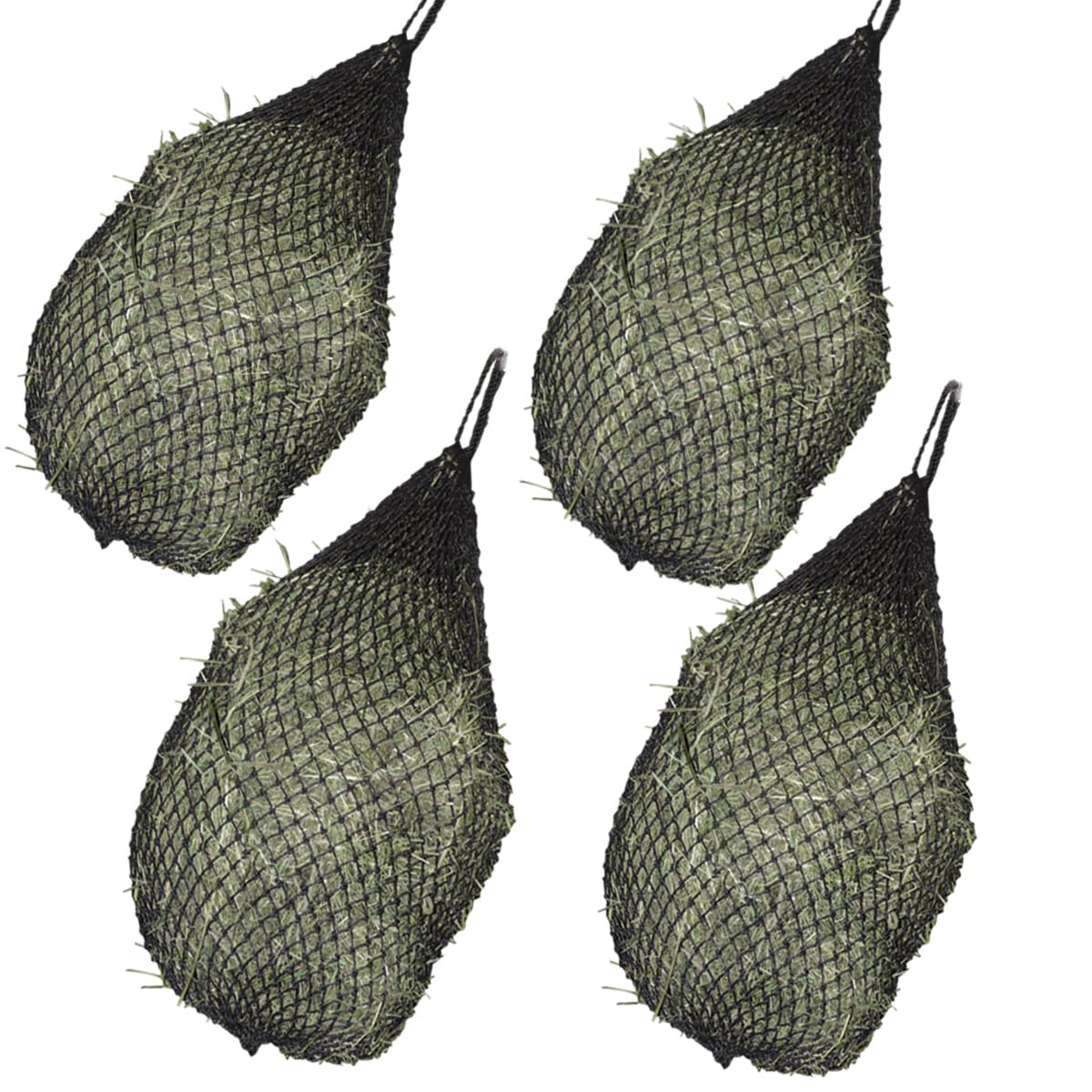 Country Pride Large Ultra Slow Feeder Hay Net for Horses - 4 Pack (Black) | Heavy Duty Hay Bag for Grazing Control | Perfect for Stalls, Trailers & Pastures