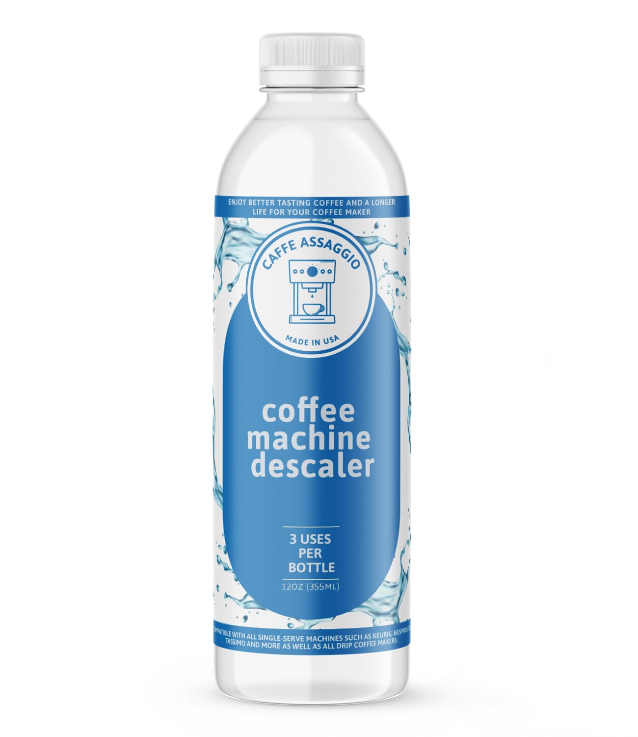 Universal Coffee Machine Descaler (3 Uses) - Compatible with Keurig, Nespresso, Delonghi & Breville - Made in USA | Removes Limescale for Better Tasting Coffee at Home or Office