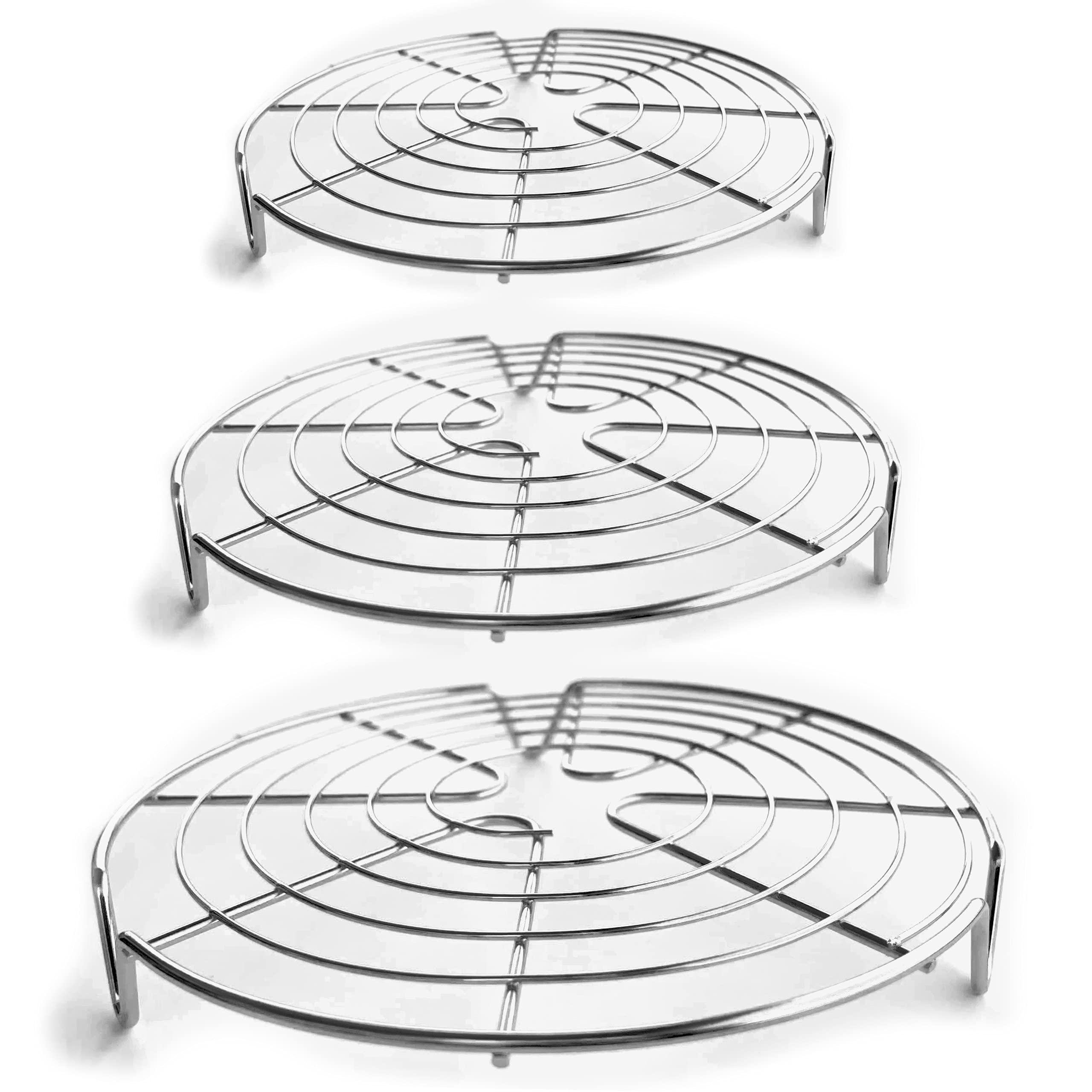 3-Piece Stainless Steel Round Cooling Racks Set - 7
