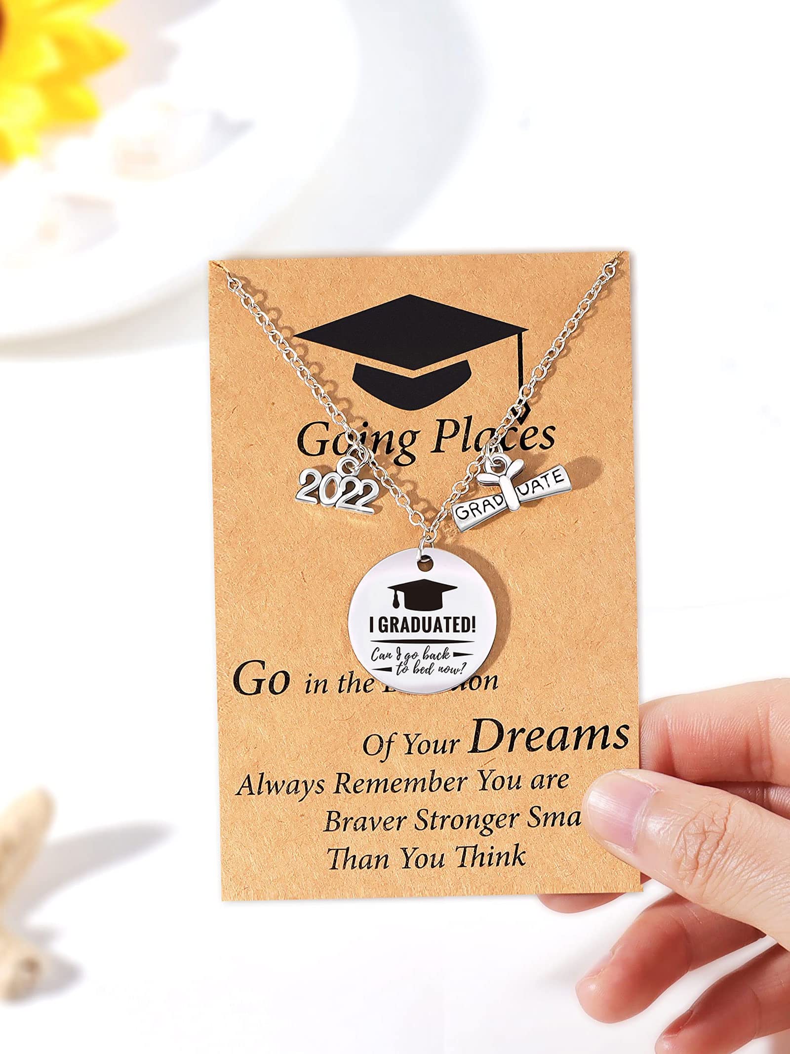2023 Graduation Necklace for Her - Inspirational Compass Pendant Jewelry Gift for High School & College Teen Girls - Perfect for Graduation Ceremonies, Parties & Special Occasions