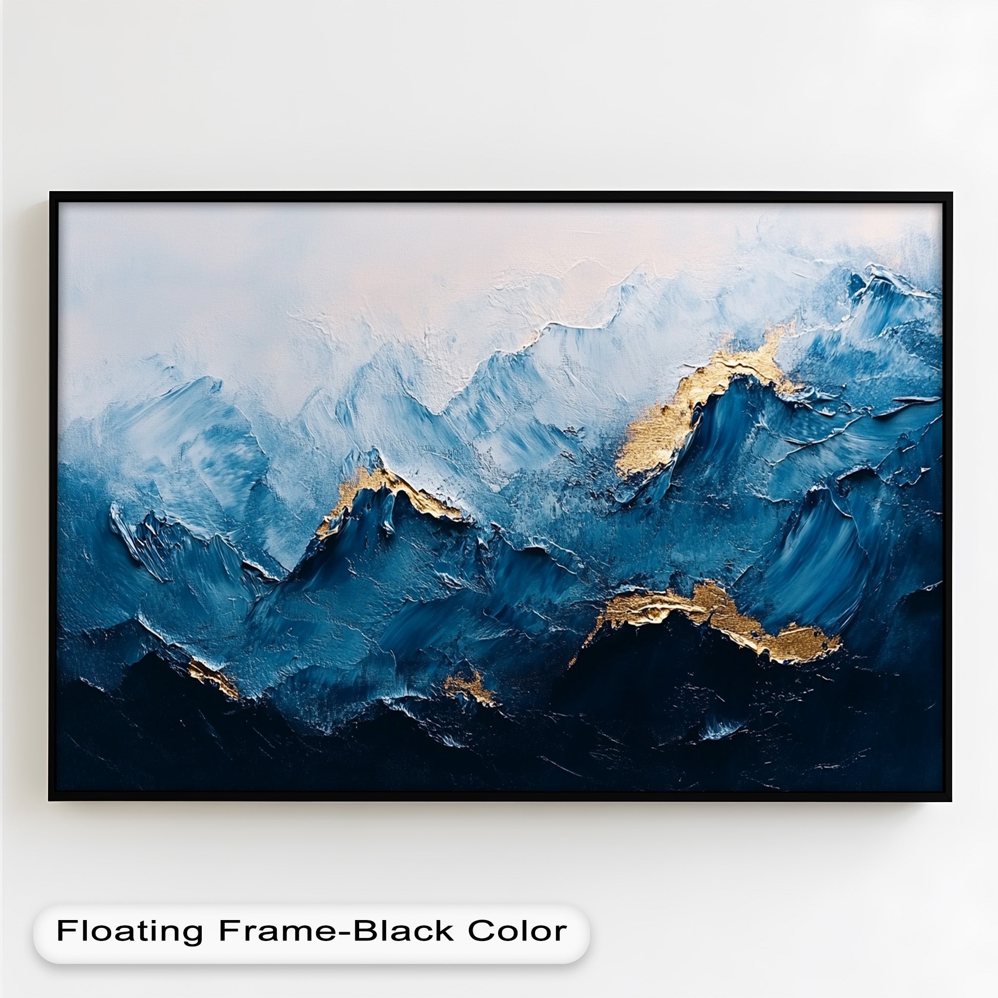 Blue Ridge Art - Handmade Abstract Mountain Oil Painting on Canvas for Home & Office Wall Decor