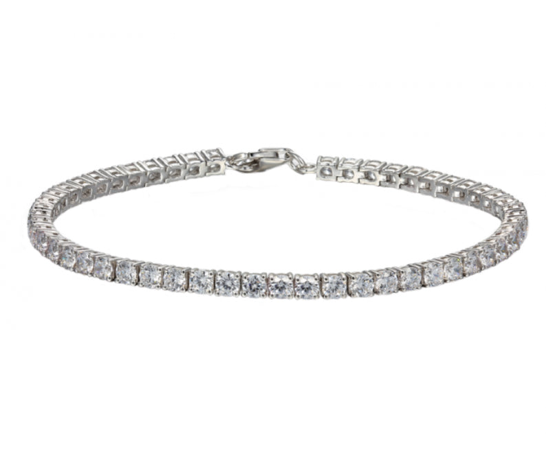 Sterling Silver Snowflake Fire Bracelet with CZ Stones - Elegant Winter Jewelry for Christmas, Parties & Special Occasions