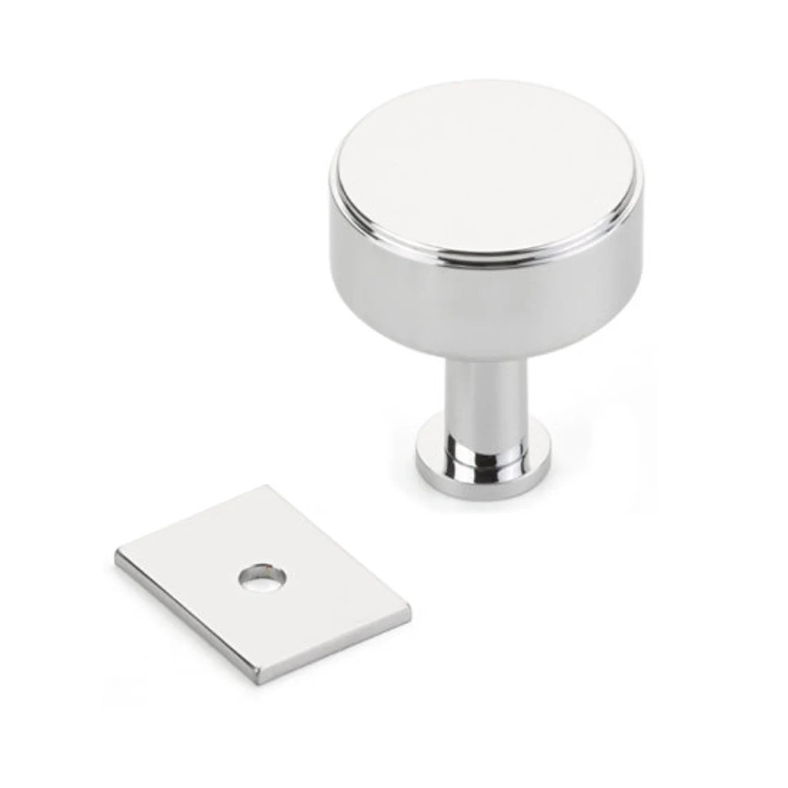 Polished Chrome Maison No. 2 Smooth Drawer Pulls and Cabinet Knobs with Optional Backplate - Modern Kitchen & Bathroom Hardware for Cabinets, Dressers, and Furniture (Set of 10)