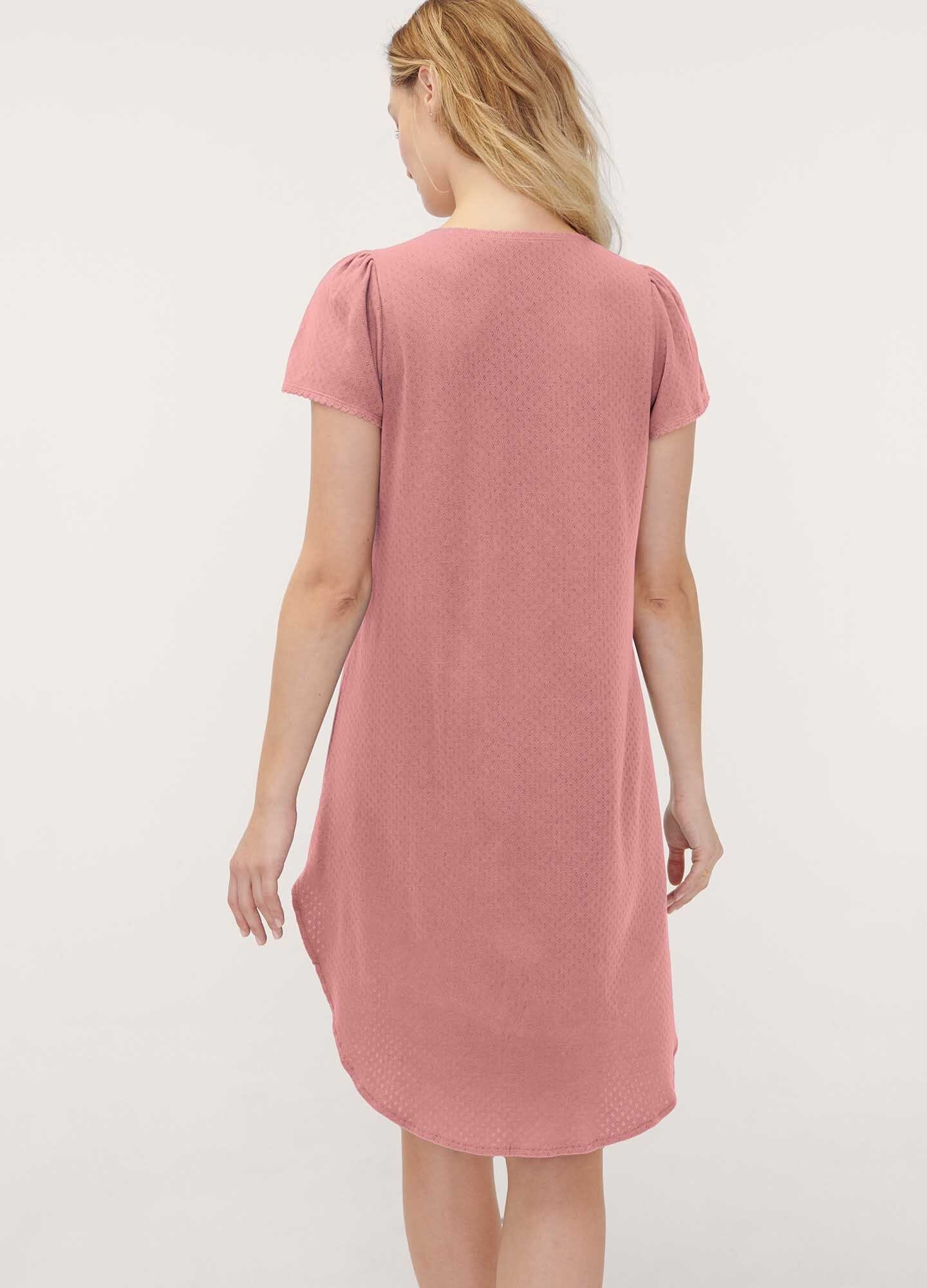 Luxury Pointelle Knit Nightgown for Women - Soft & Comfortable Sleepwear for Relaxing at Home or Travel