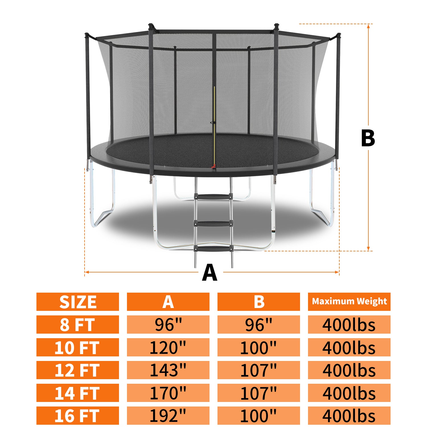 10FT Trampoline with Safety Enclosure Net - Heavy Duty Outdoor Trampoline for Kids & Adults - Durable Jumping Mat & Spring Padding - Perfect for Backyard, Garden & Outdoor Family Fun