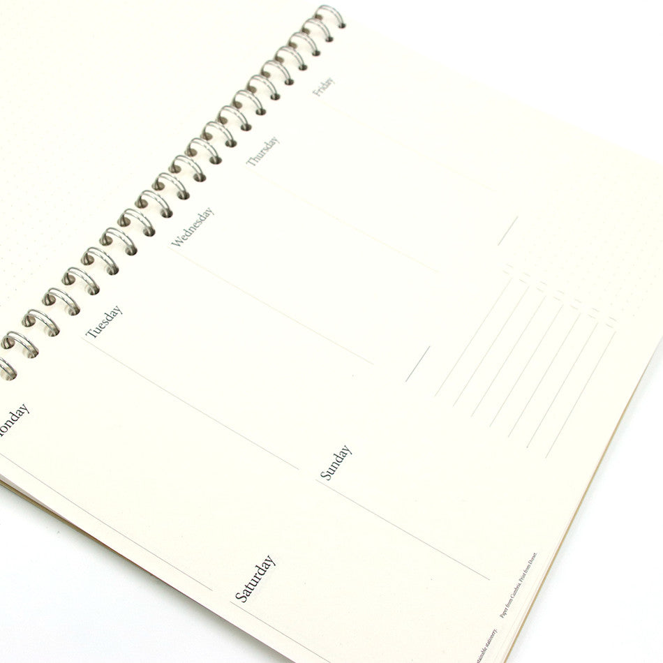 Coffeenotes A4 Weekly Planner - 7-Day Navy Blue Wool Cover - Perfect for Office, School & Personal Organization