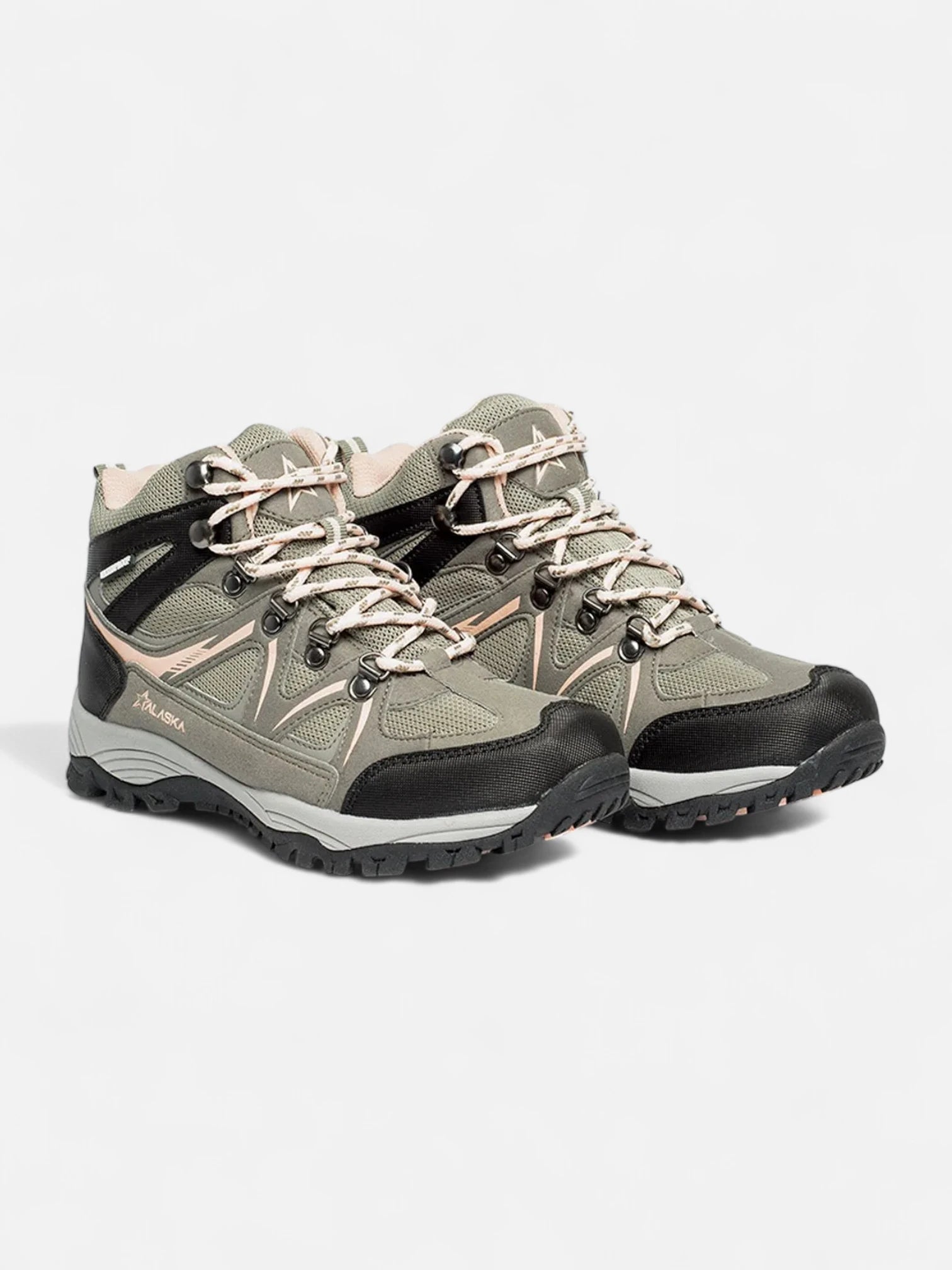 Waterproof Alaska Jade Hiking Boots for Women - Olive & Pink - Perfect for Outdoor Adventures, Trekking & Camping