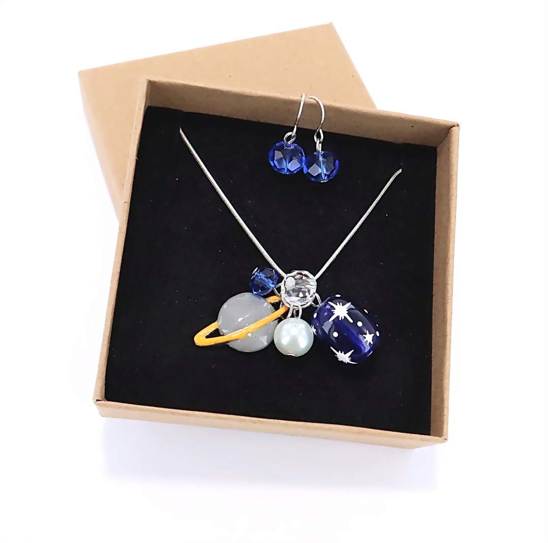 Galaxy Necklace and Earrings Set - Solar System Jewelry for Women - Space Planet Pendant Gift Set | Perfect for Astronomy Lovers, Birthday Gifts & Cosmic Fashion Accessories