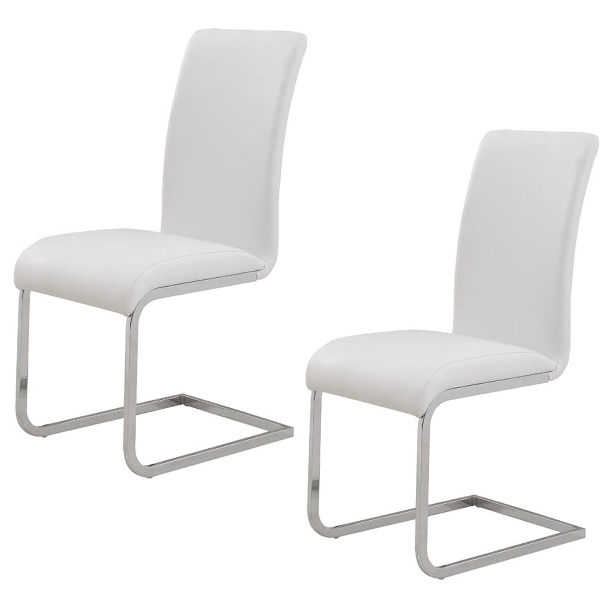 WHI Contemporary White Side Chairs, Set of 2 - Modern Dining Chairs for Kitchen, Dining Room, Office or Cafe