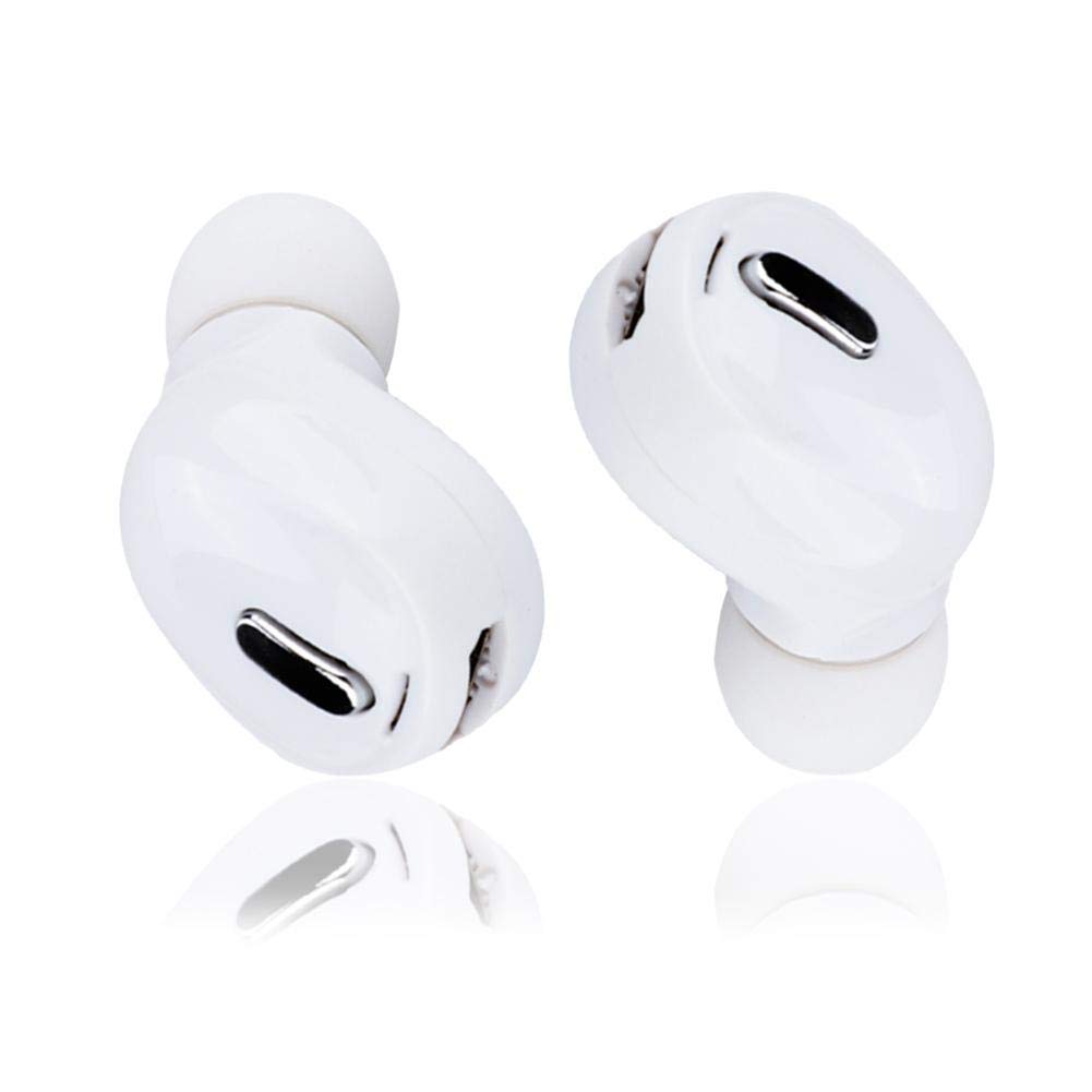 Mini Wireless Bluetooth Headphones - Universal In-Ear Sports Earphones with Charging Case, Stereo Sound for Running, Gym, Workout, Commuting & Office Use (White) | Perfect for Fitness Enthusiasts & Busy Professionals