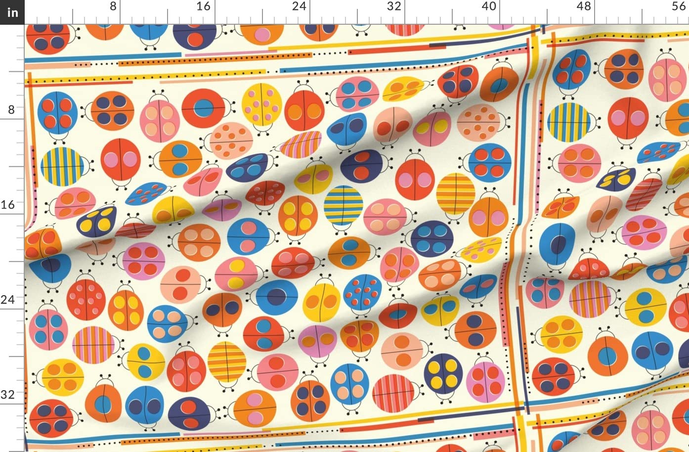Spoonflower Organic Cotton Sateen Fabric - Playful Polka Dot Print Fat Quarter for Quilting, Sewing, Apparel & Home Decor | Perfect for DIY Projects, Baby Clothes & Modern Home Accents