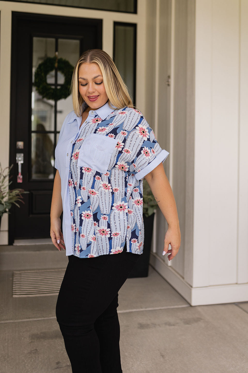 Best of Both Worlds Button Down Top for Women - Stylish & Comfortable Casual Shirt for Work & Everyday Wear | Perfect for Office, Outings & Date Nights