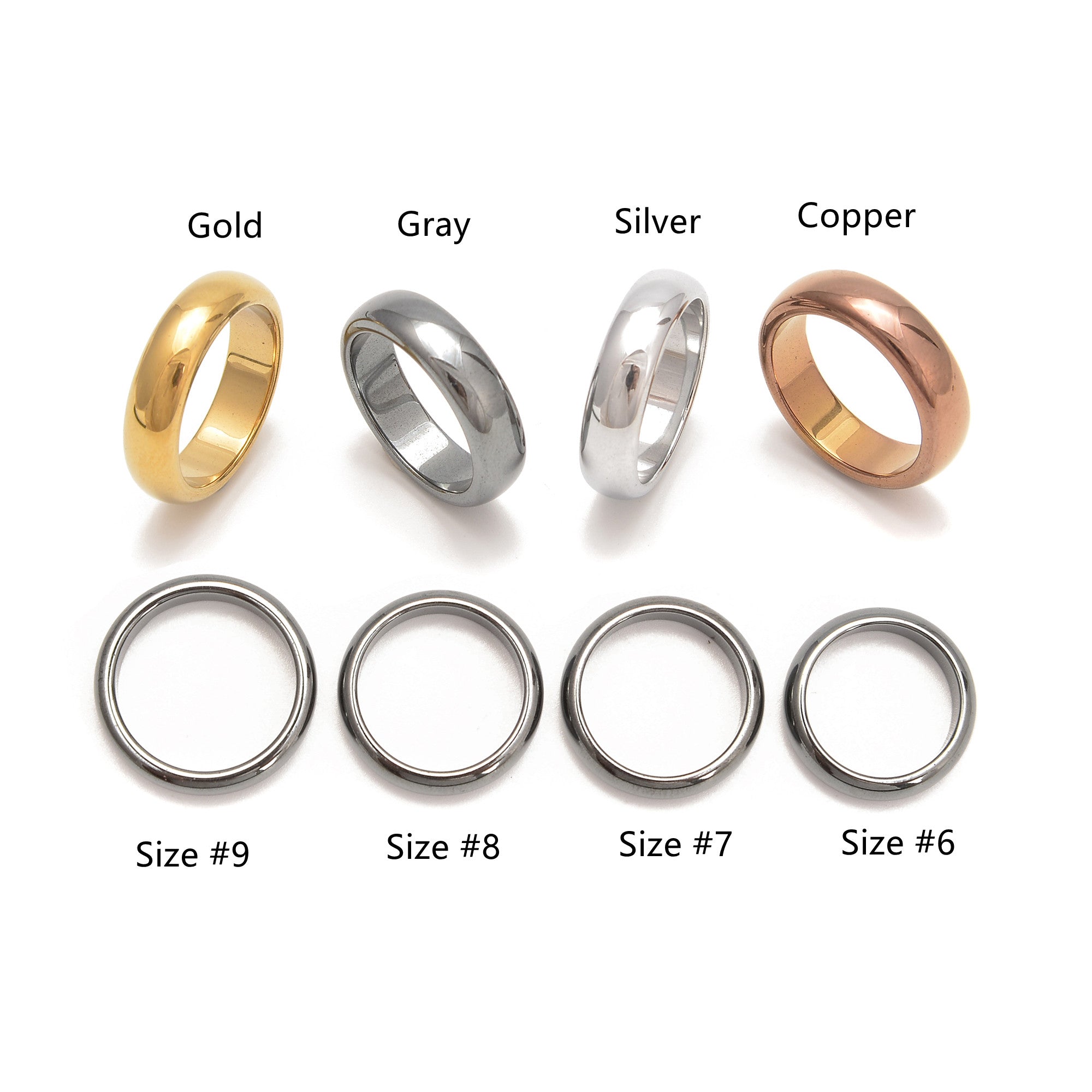 Stylish Gold Hematite Band Ring - Unisex Arc Ring for Men & Women - Premium Jewelry Gift for Everyday Wear & Special Occasions