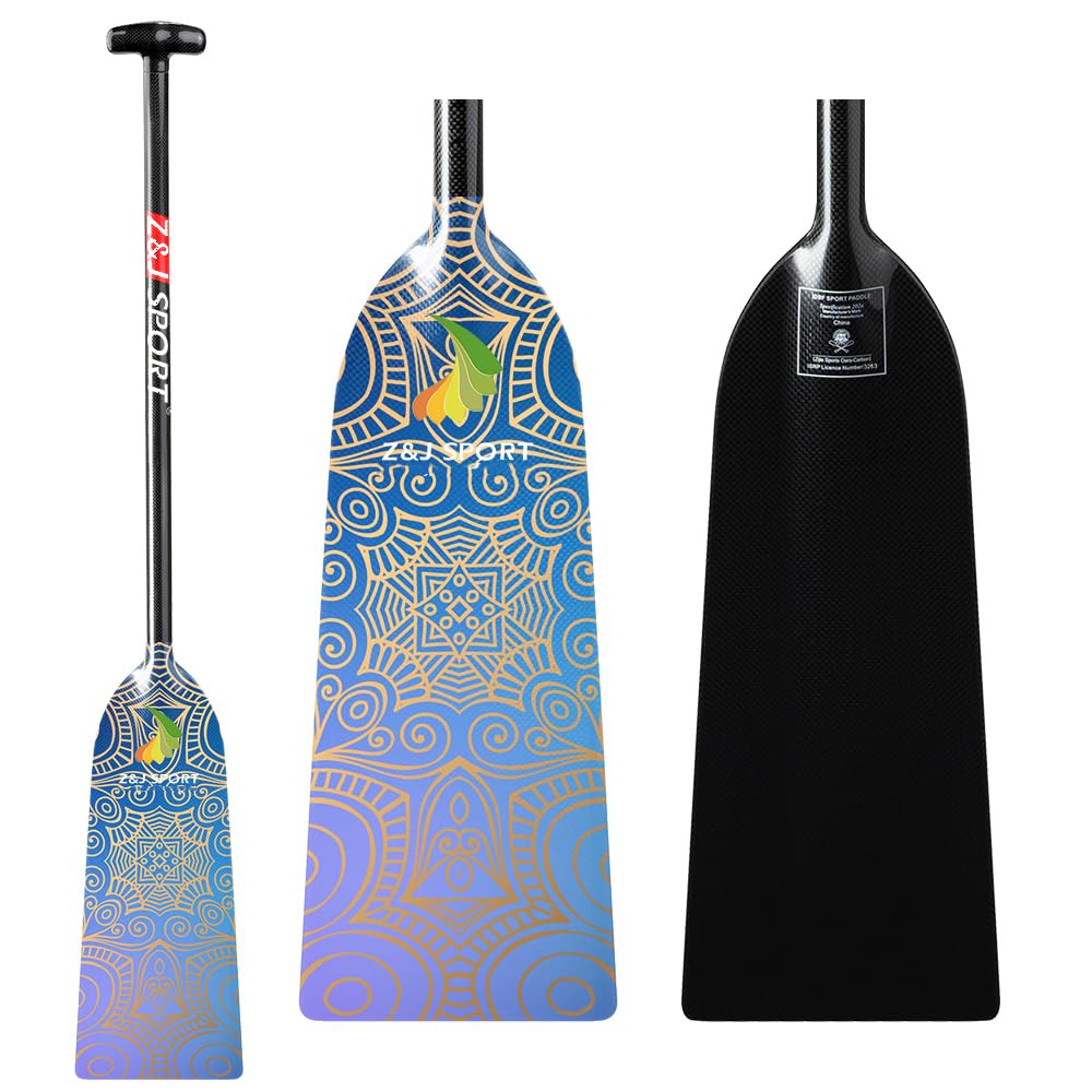 Premium Full Carbon Fiber Dragon Boat Paddle with T-Grip - IDBF Approved Competition Paddle with Custom Graphics - Ideal for Racing, Training & Team Events