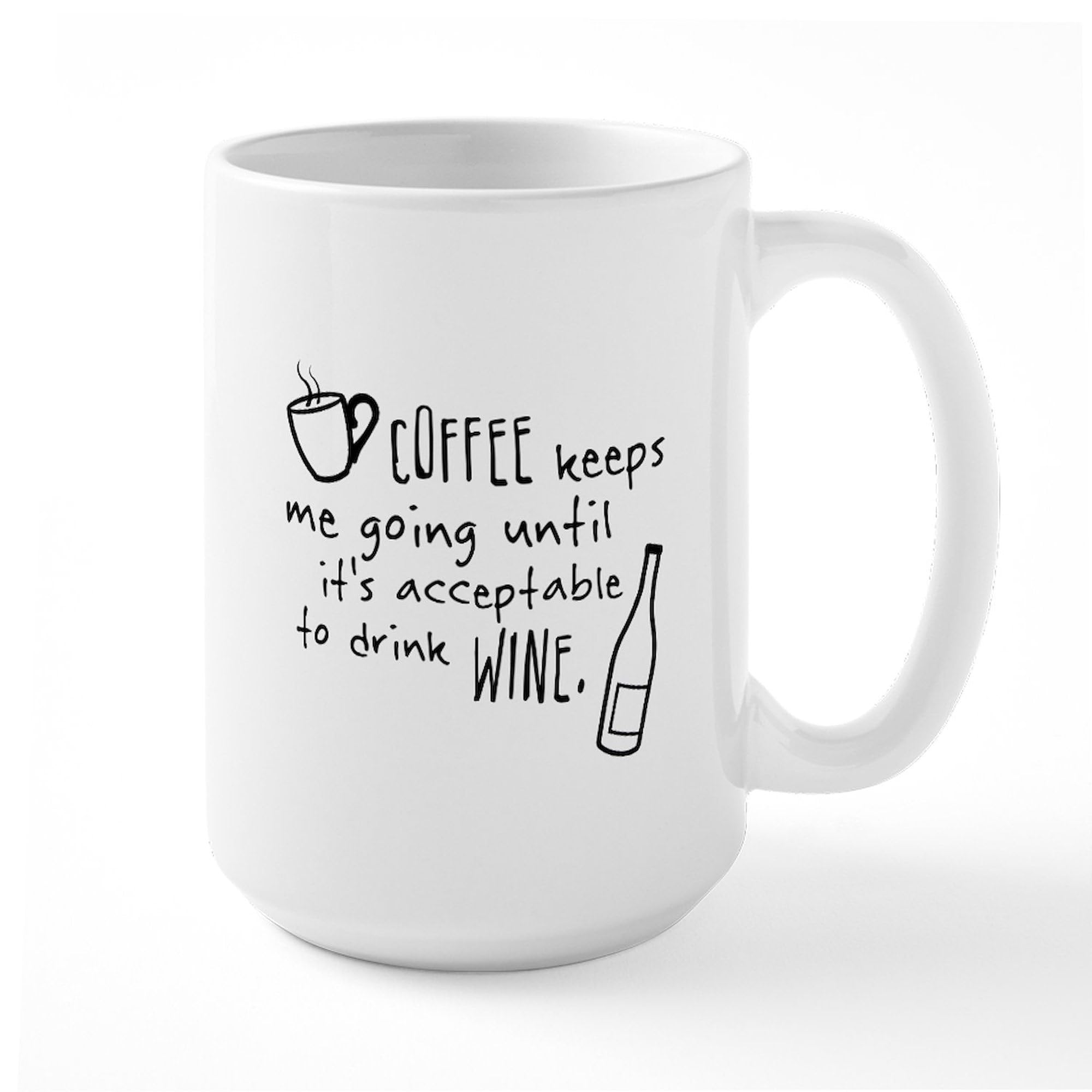 15 oz (444 ml) Ceramic Coffee Mug - 'Coffee Keeps Me Going' Funny Coffee Cup for Office, Home & Gifts - Ideal for Tea, Hot Chocolate & Morning Brews