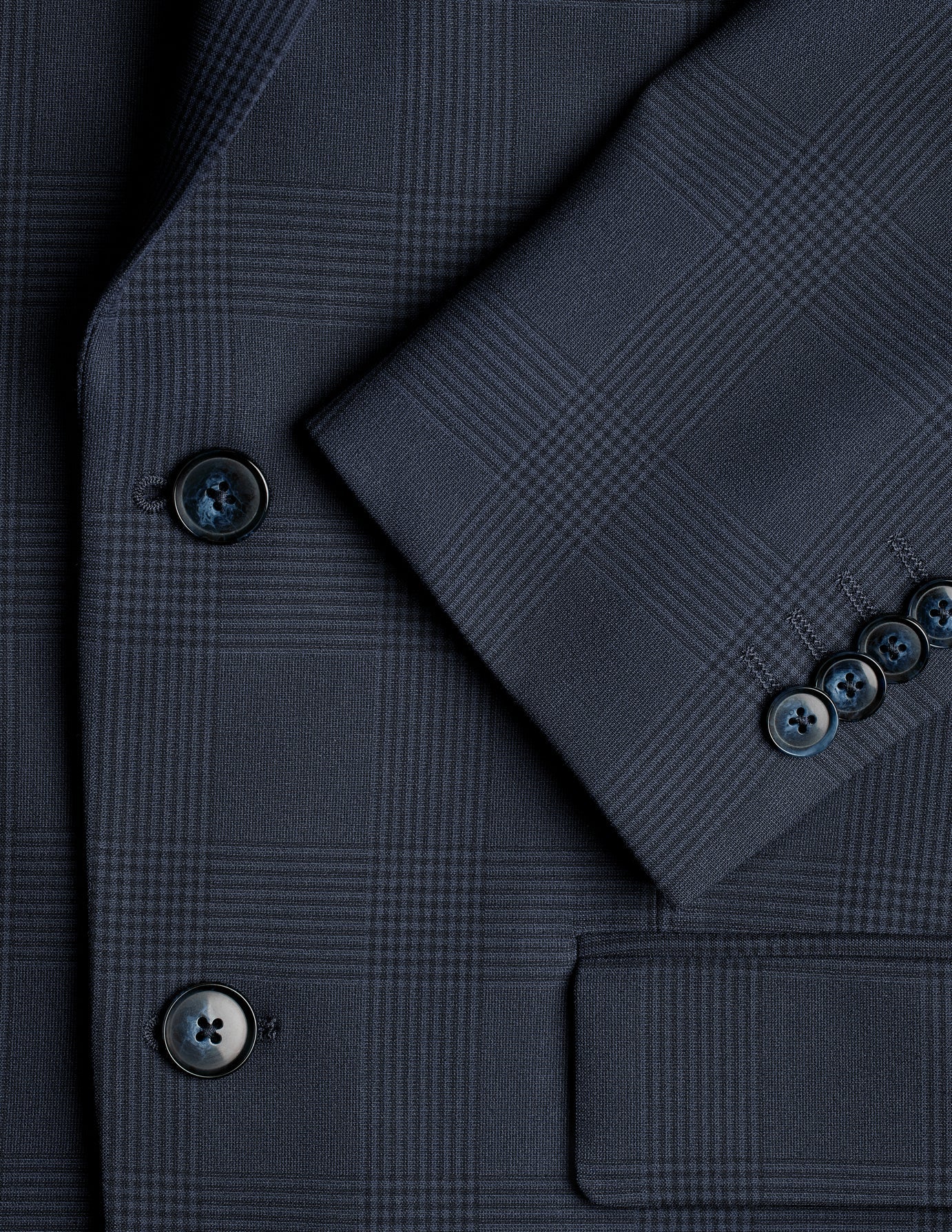 Essential Suit Dark Blue Check - Classic Men's Business Attire for Office, Weddings & Formal Events | Premium Quality & Comfort Fit