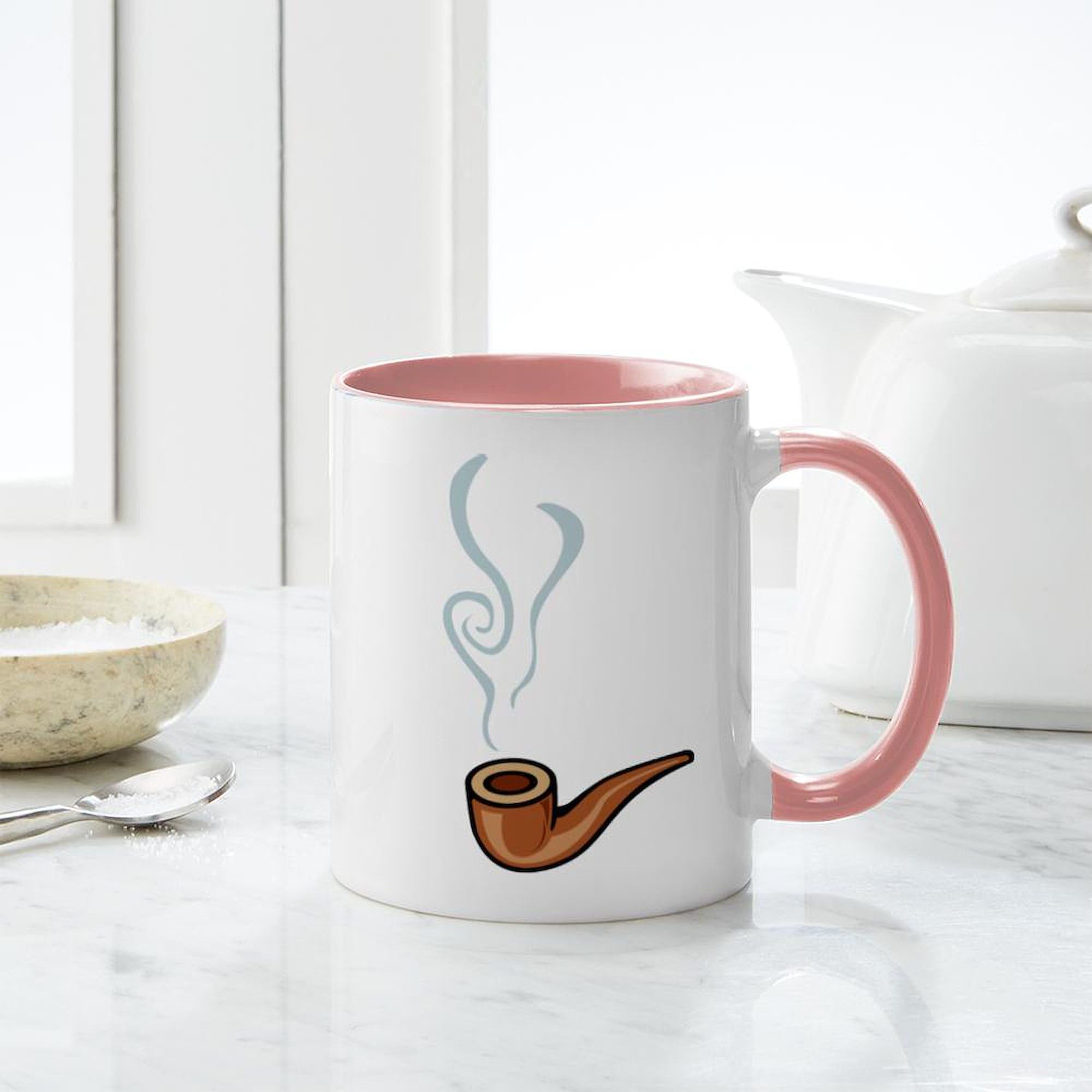 11 oz (325 ml) Ceramic Coffee Mug with Smoking Design - Perfect for Tea, Coffee & Hot Beverages at Home or Office