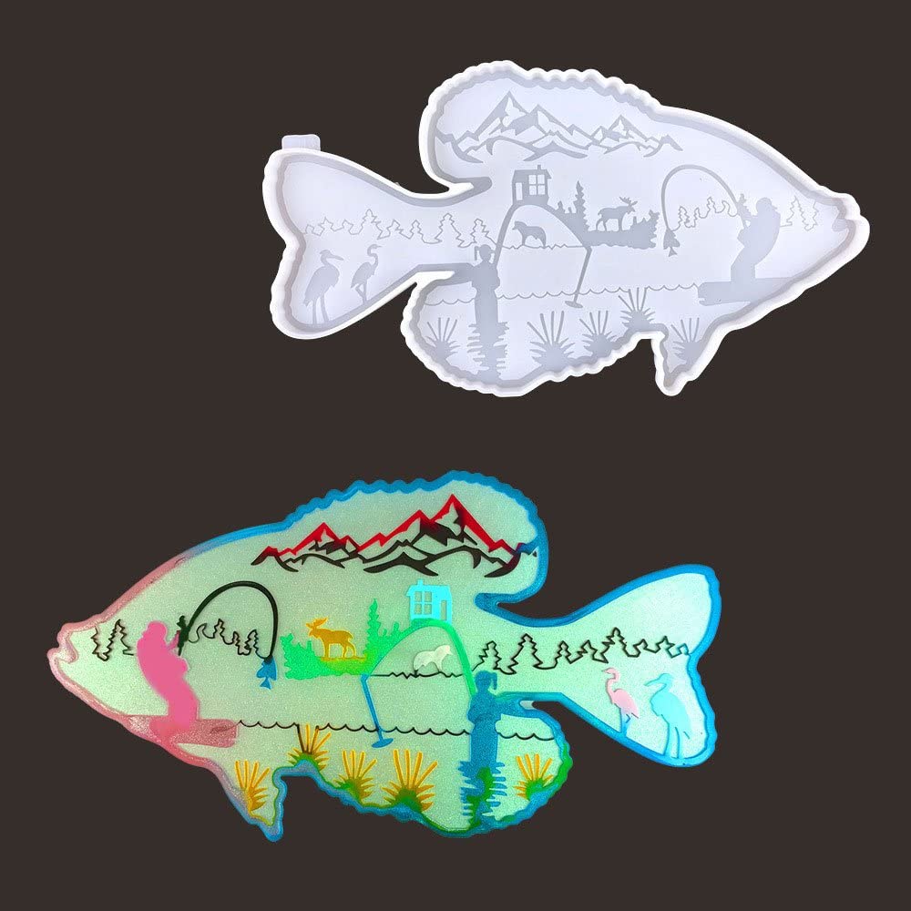 Premium Fishing Resin Molds - Large Animal Silicone Molds for DIY Wall Art, Home Decor, Christmas Gifts - Perfect for Handmade Crafts, Holiday Decorations & Unique Present Ideas