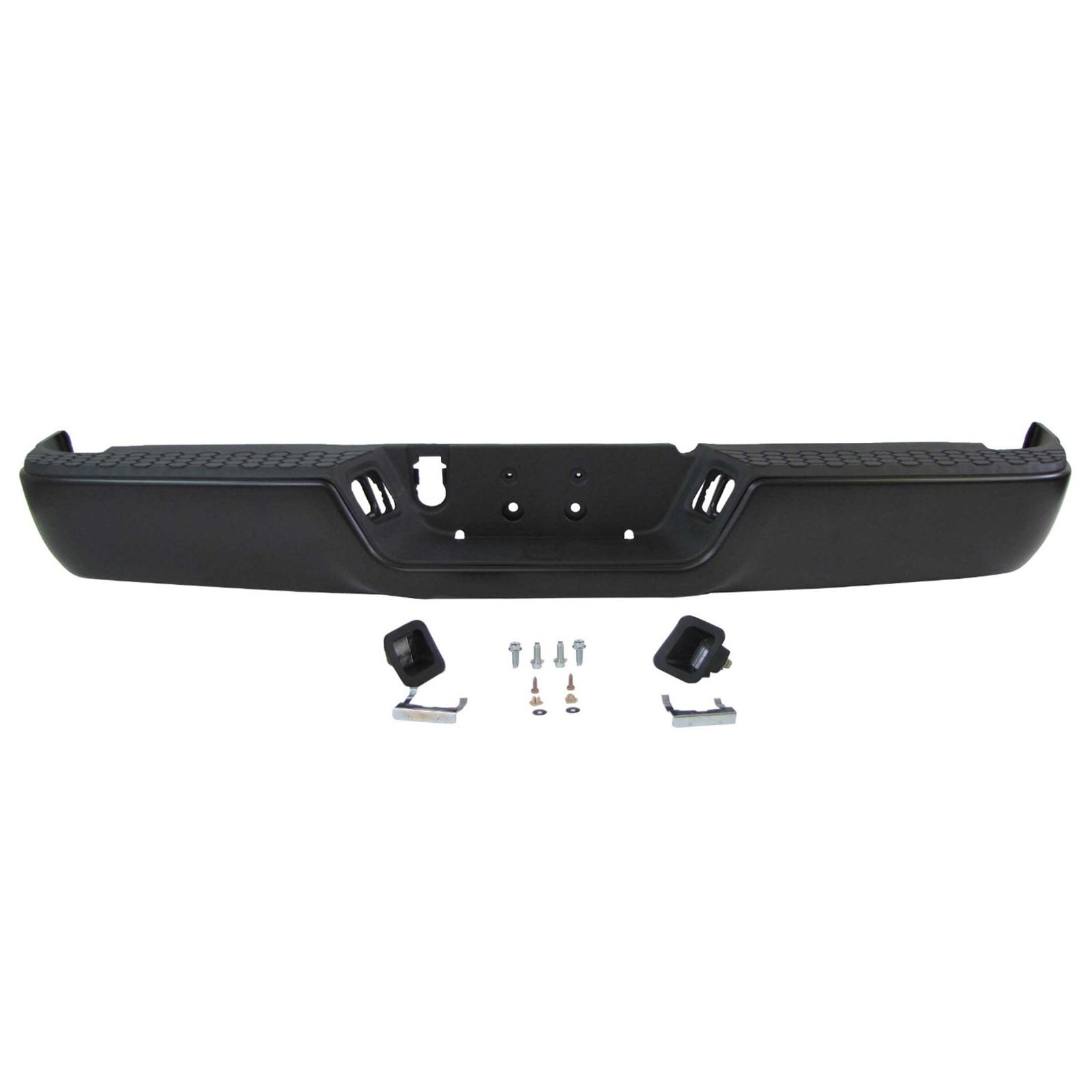 ACANII Black Steel Rear Step Bumper Assembly for 2009-2018 Dodge Ram 1500 & 2010-2012 Ram 2500/3500 Pickup Trucks | Heavy-Duty Replacement Bumper for Off-Road & Towing