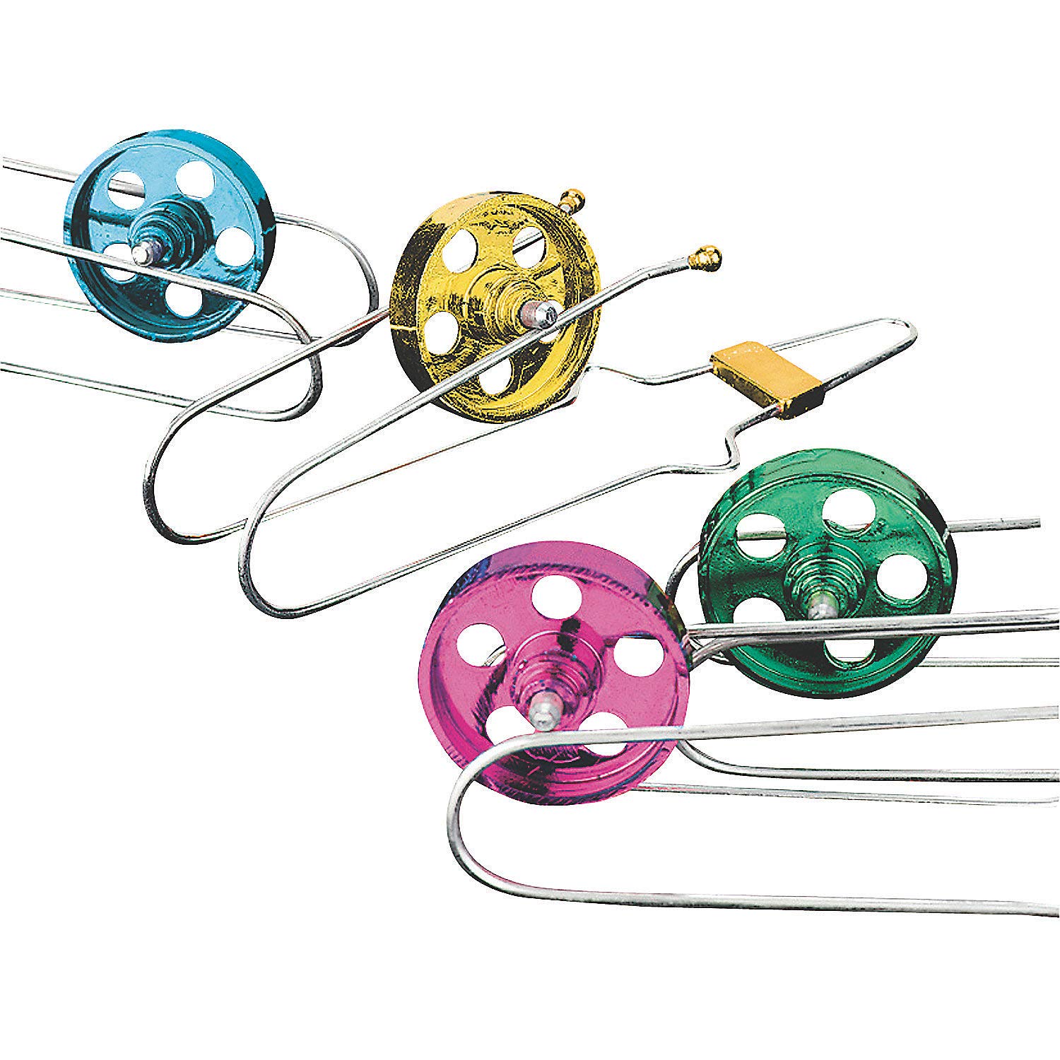 Fun Express Metallic Magnetic Spin Wheels - 12-Piece Set for Kids STEM Learning, Party Favors & Classroom Rewards - Perfect for Science Experiments, Sensory Play & Educational Activities
