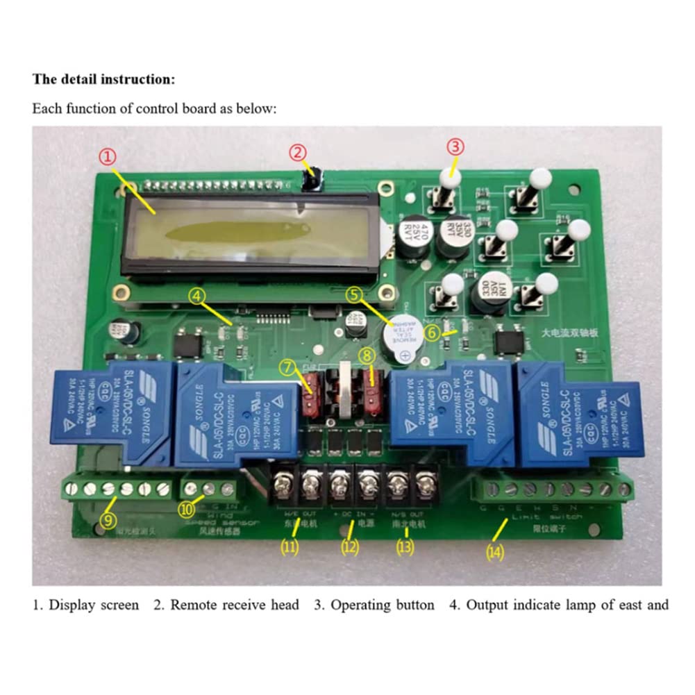 Xeodaun Dual Axis Solar Tracker Controller - Automatic Sun Tracking System for Solar Panels | Perfect for Home, RV & Off-Grid Power Solutions