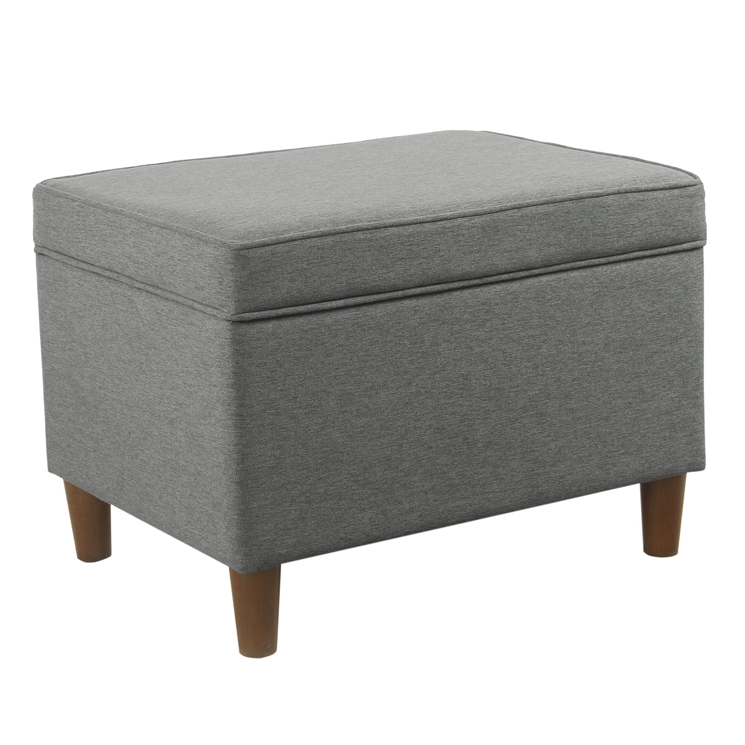 Modern Storage Ottoman - Dinah Collection for Living Room & Bedroom | Home Decor (Grey)