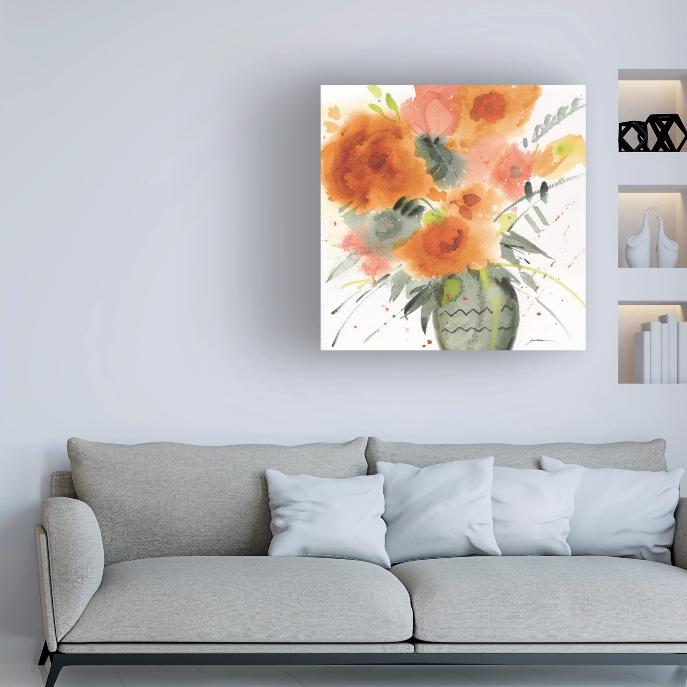 Trademark Fine Art 'Summers End' Canvas Wall Art by Sheila Golden - Beautiful Beach Landscape Painting for Living Room, Bedroom & Office Decor