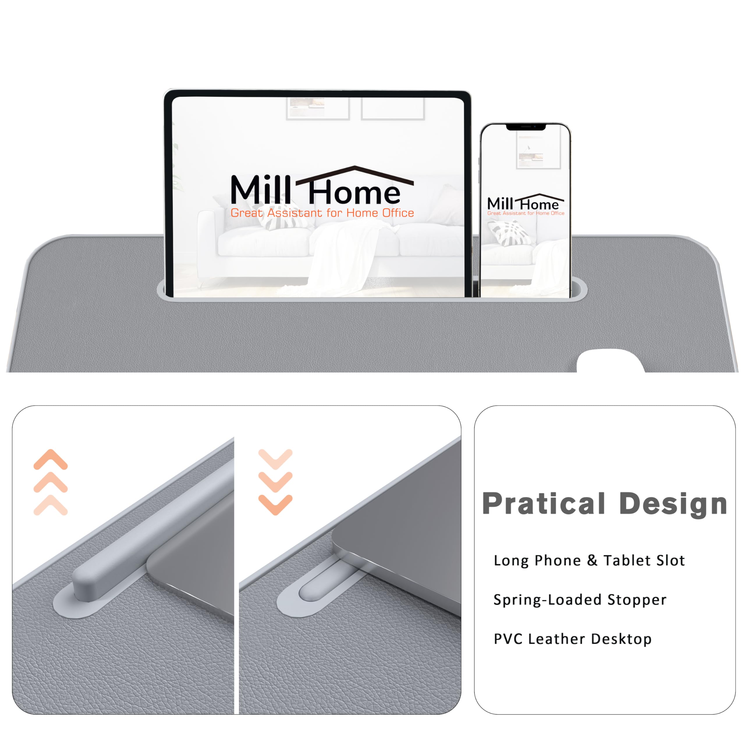 MillHome Detachable & Washable Laptop Lap Desk with Cushion - Fits Up to 17