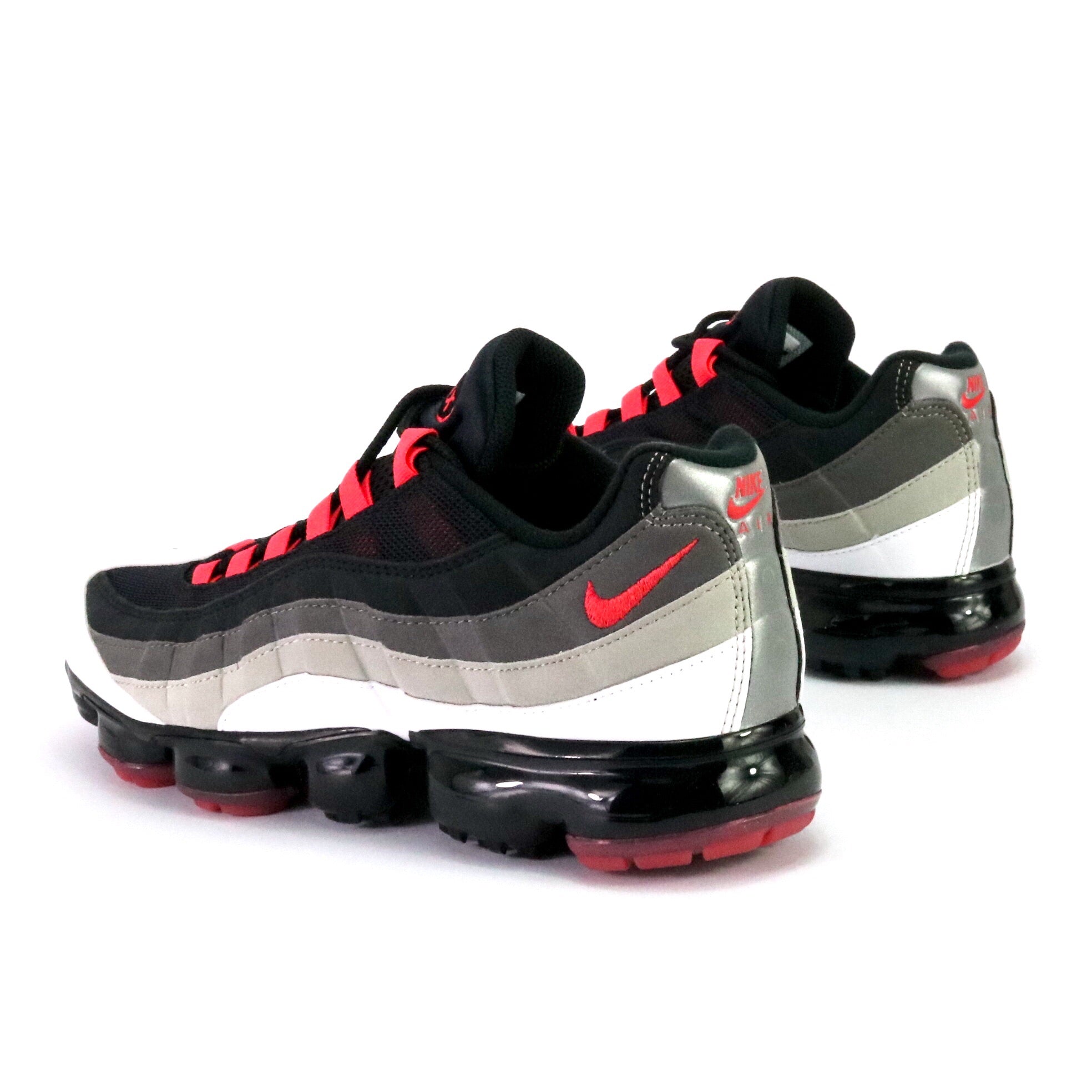 Nike Air VaporMax 95 Running Shoes - White/Hot Red/Dark Pewter for Men & Women | Comfortable Lightweight Sneakers for Jogging, Gym Workouts & Daily Wear