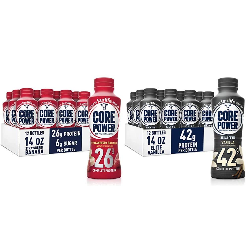 Fairlife Core Power High Protein Milk Shakes - 26g & 42g Protein for Post Workout Recovery | 24 Pack | Gym, Fitness & Muscle Recovery Drink